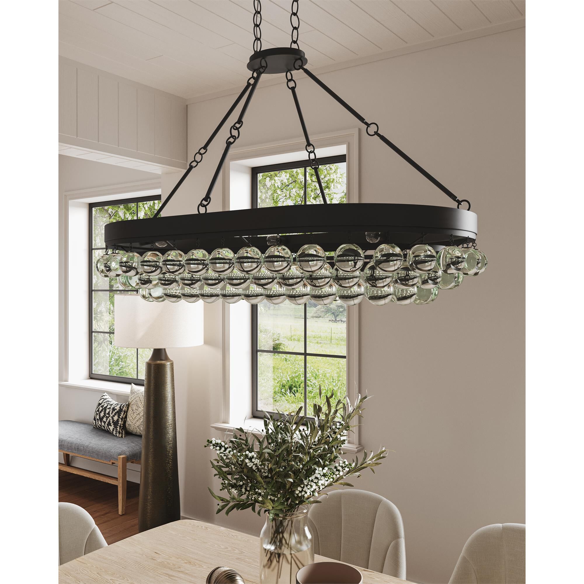 Balthazar 46 Inch 6 Light Semi Flush Mount,