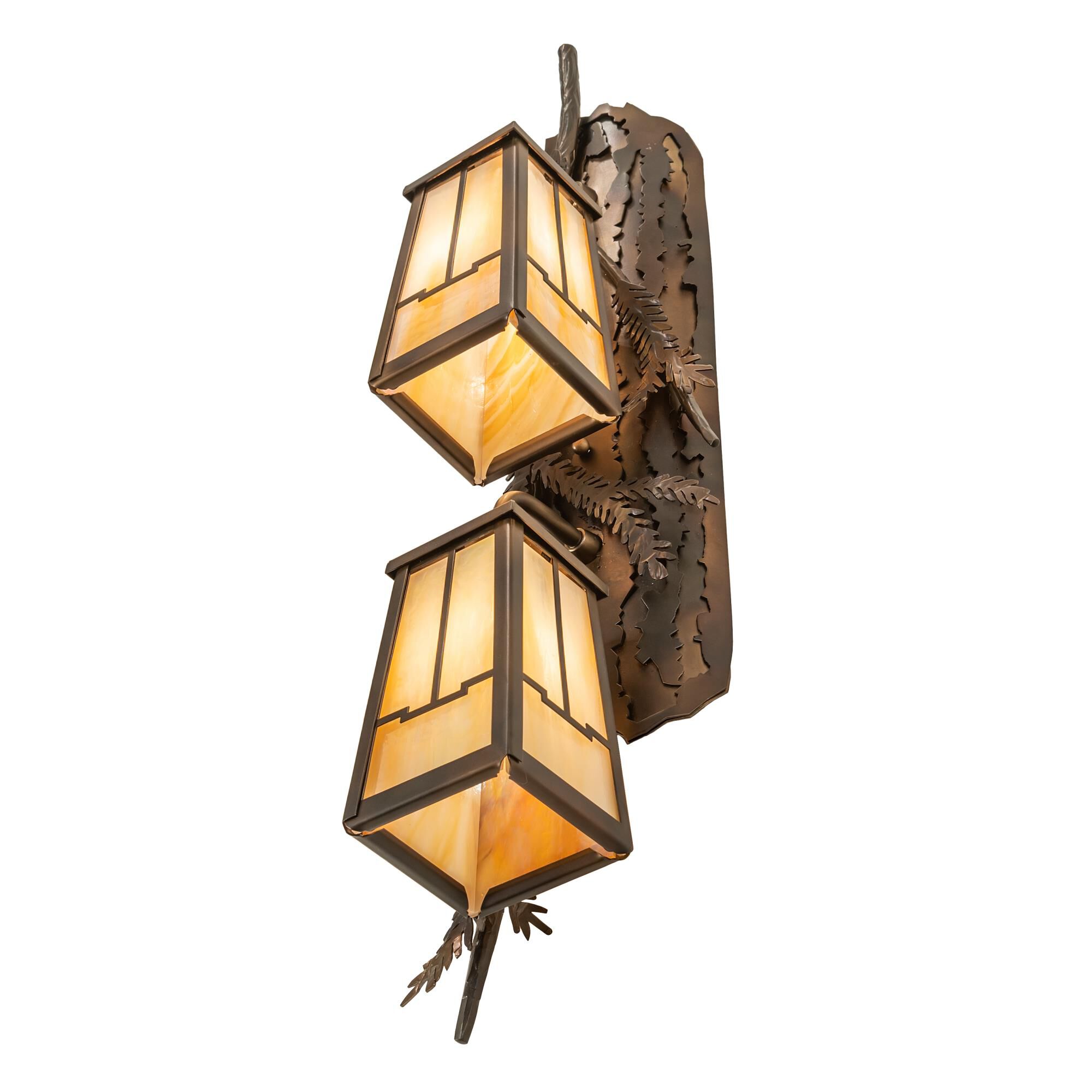 Shown in Antique Copper Finish;Burnished Copper finish and Beige;Iridescent glass