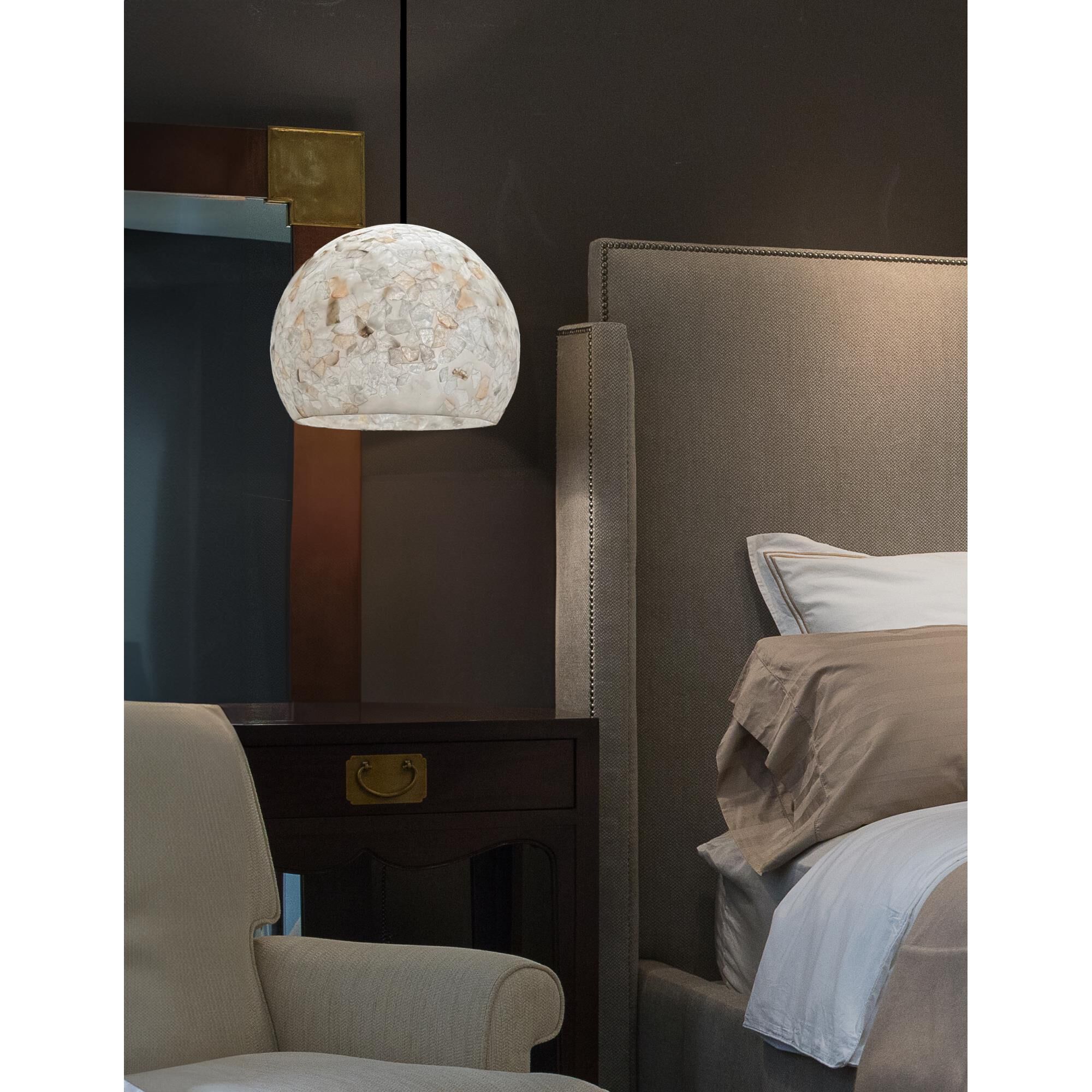 Alabaster Rocks! - Globe 13 Inch Large Pendant by Justice Design Group