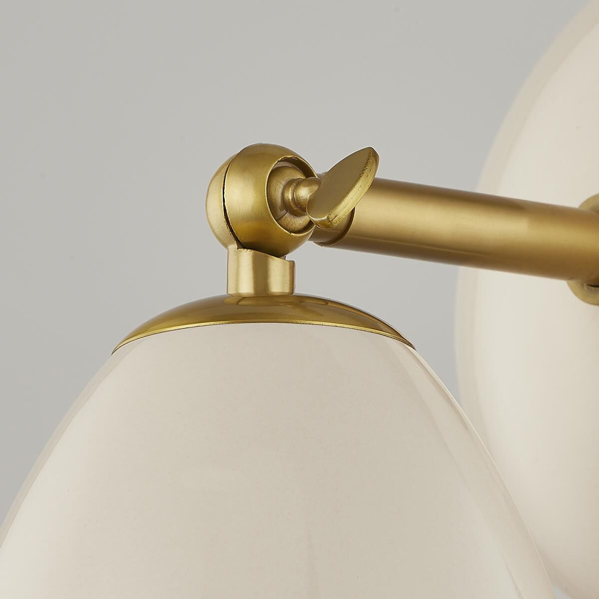 Shown in Aged Brass finish and Ceramic glass