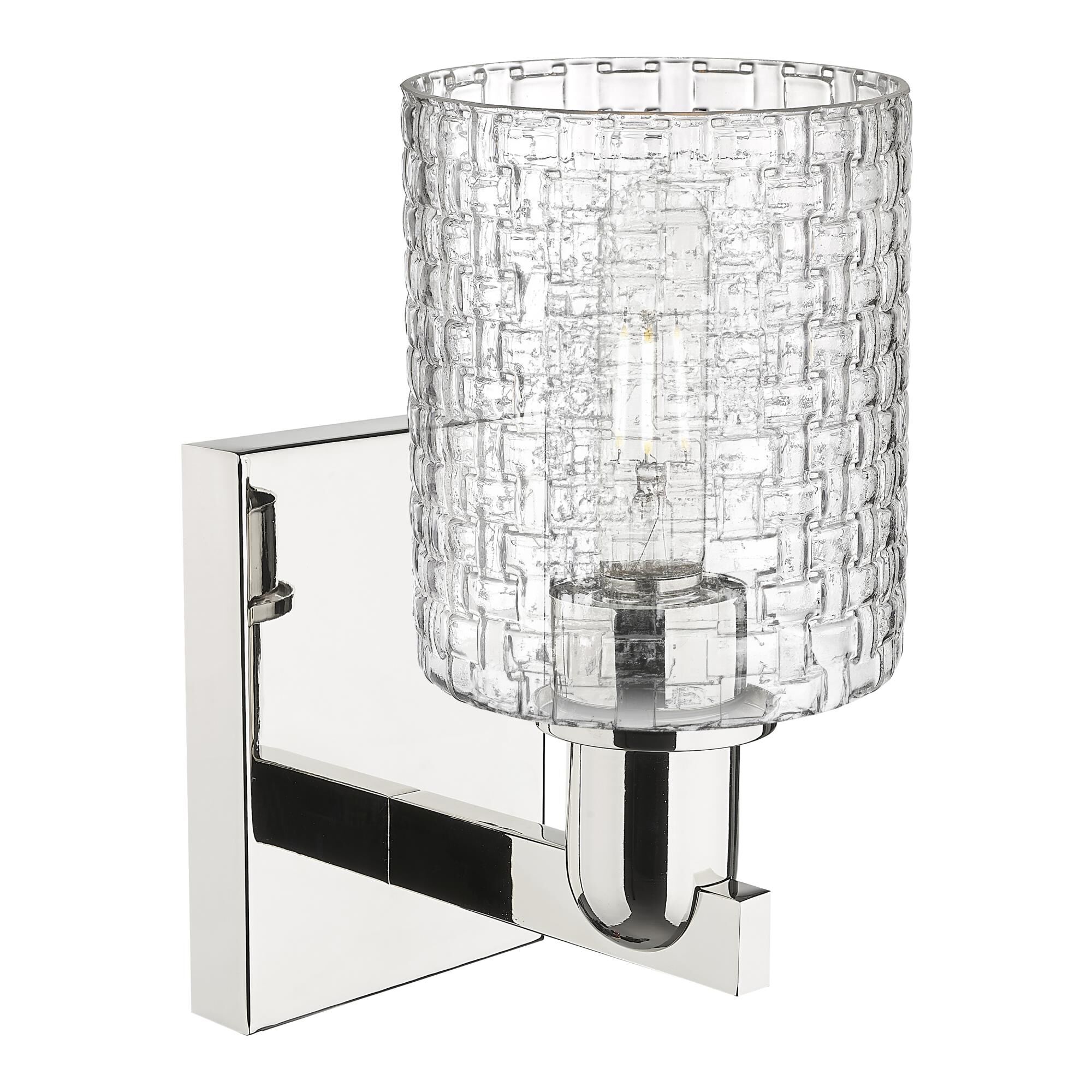 Shown in Polished Nickel finish and Clear glass