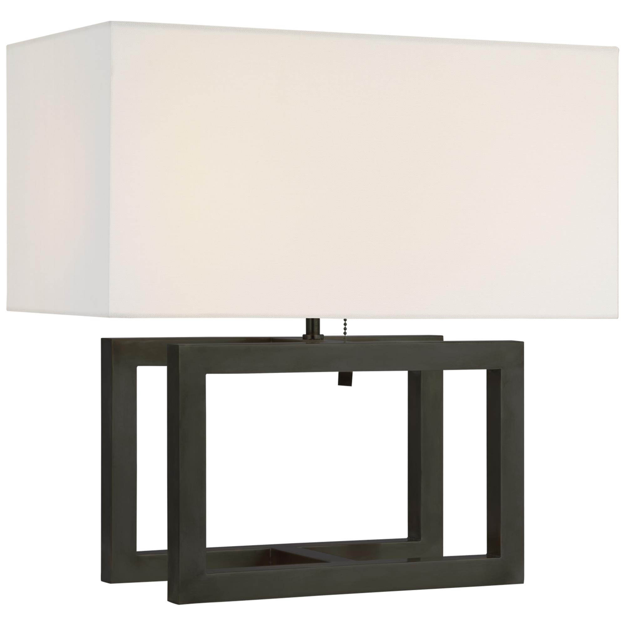 Shown in Bronze finish and Linen shade
