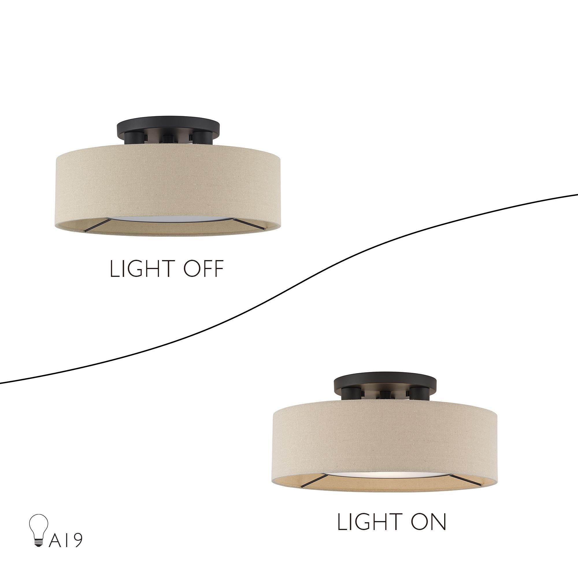 Shown in Bronze finish and Hand Crafted Parchment Color Hardback Fabric shade