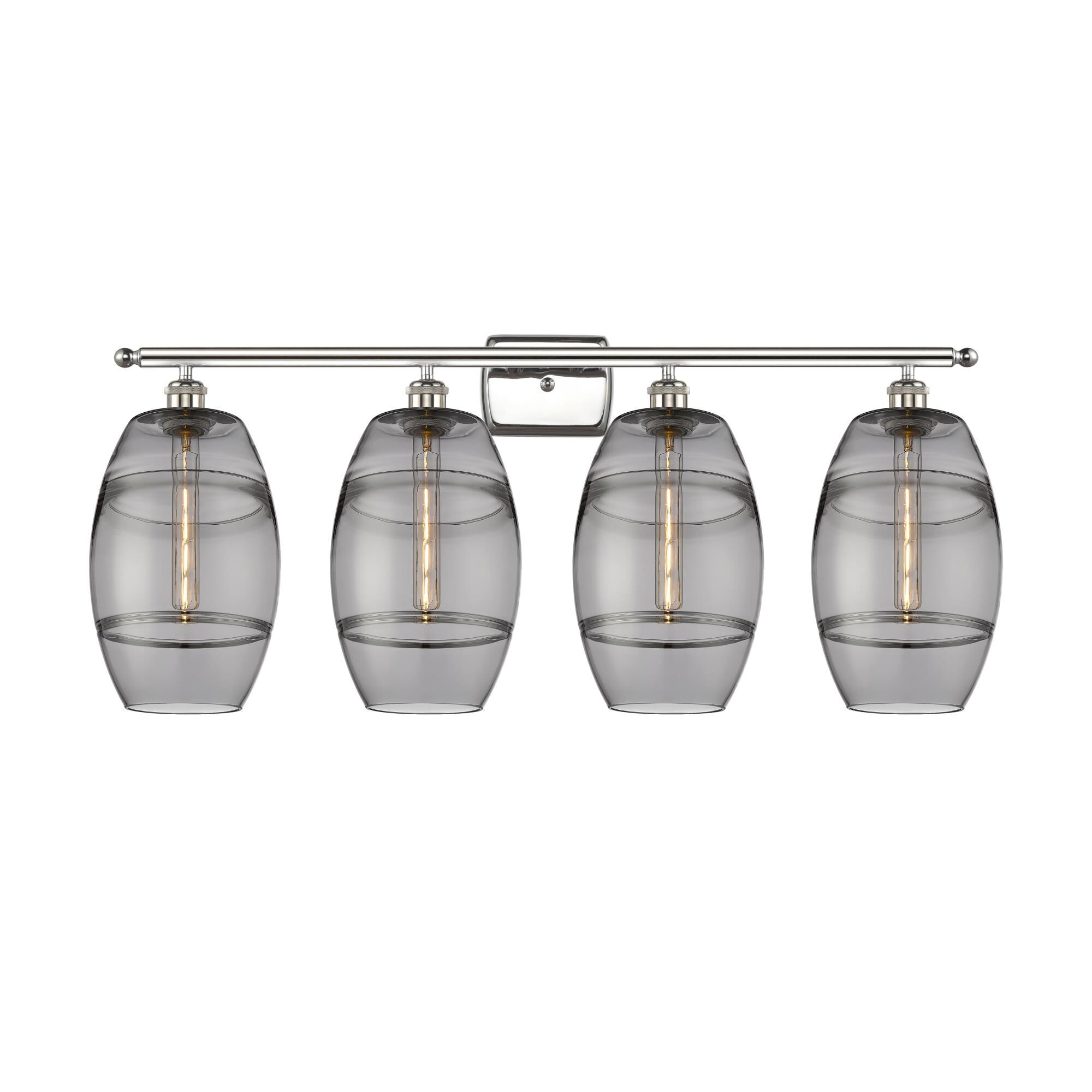 Shown in Polished Nickel finish and Light Smoke glass