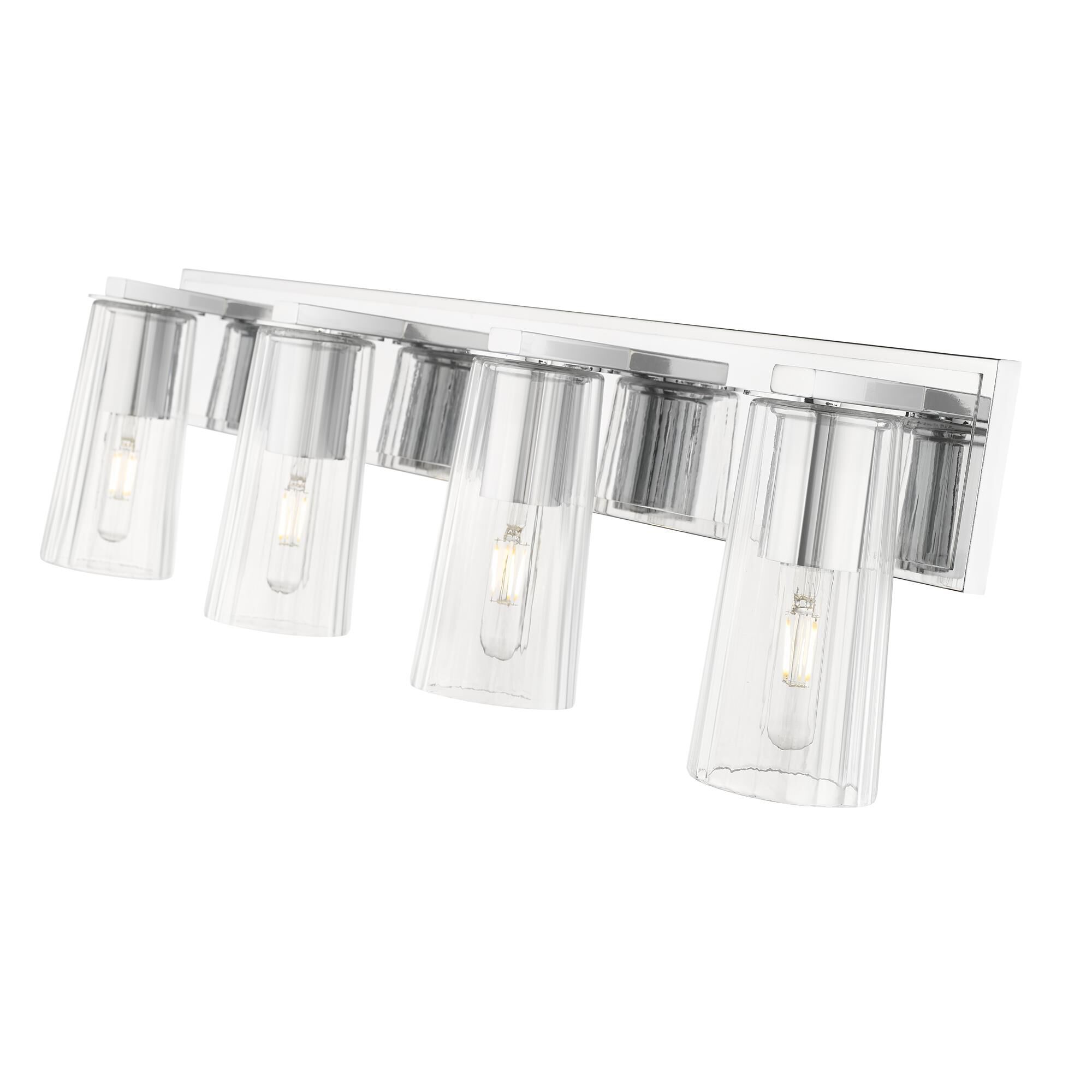 Shown in Chrome finish and Clear glass and Clear shade