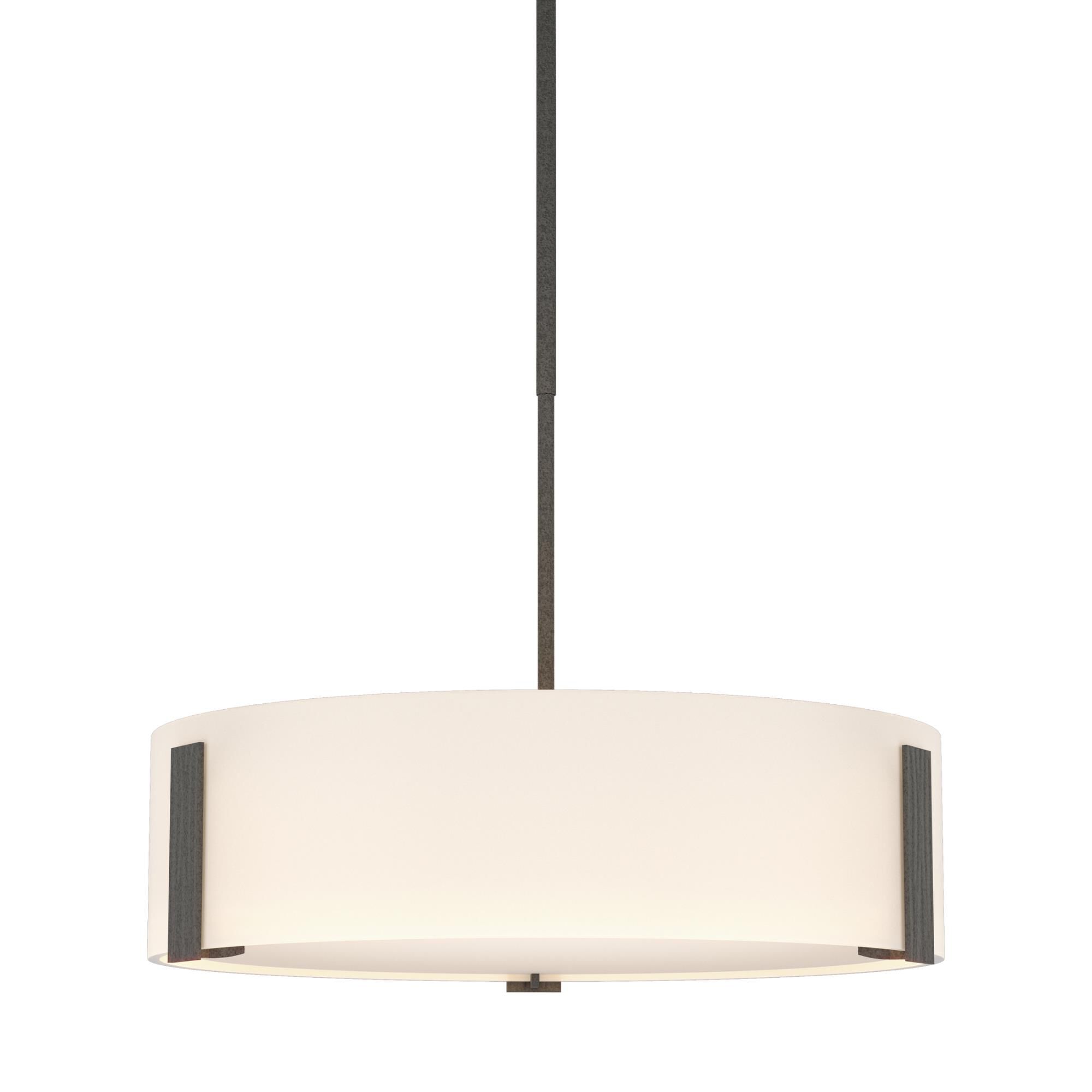 Shown in Natural Iron finish and White glass and White Glass shade