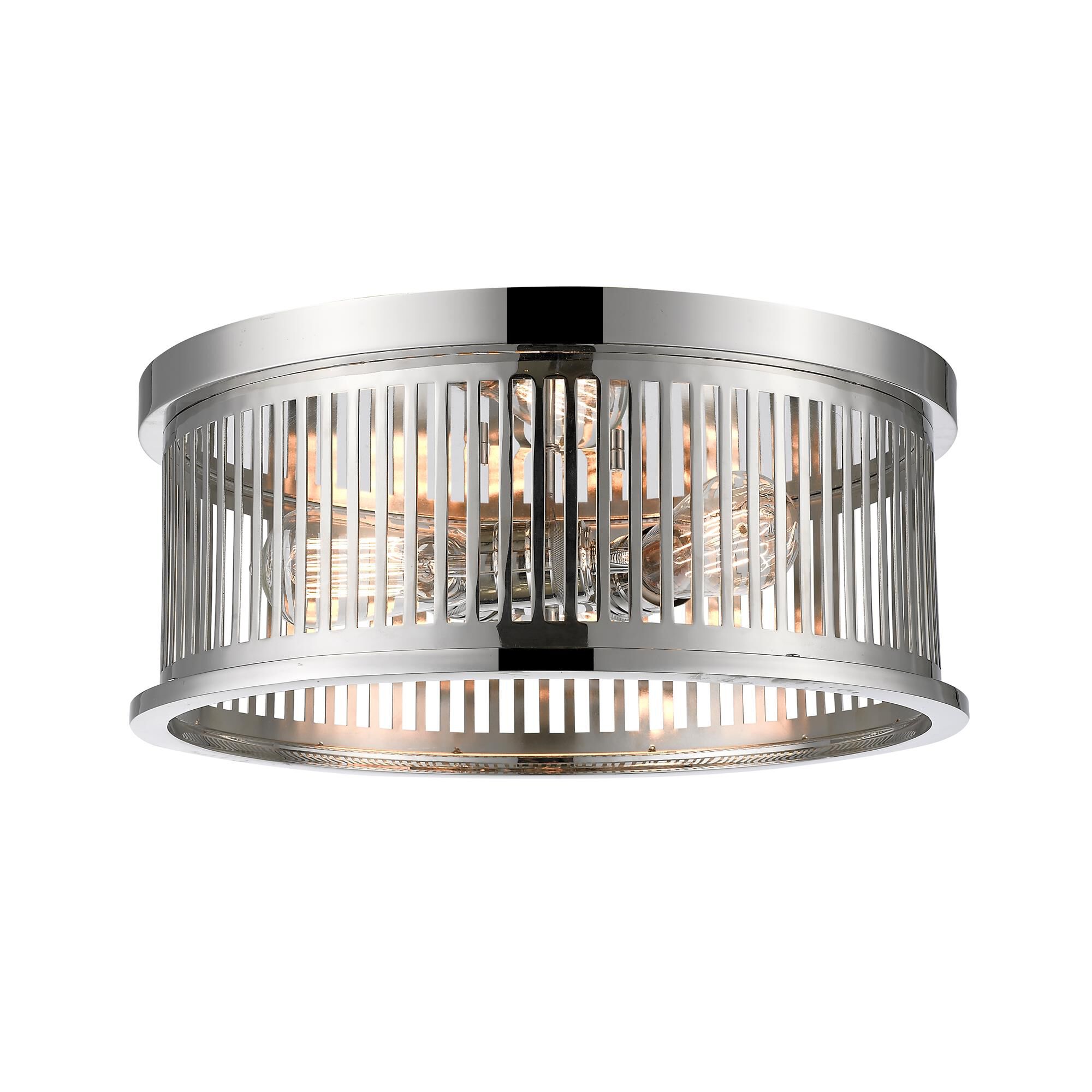 Shown in Polished Nickel finish and Steel glass and Steel shade
