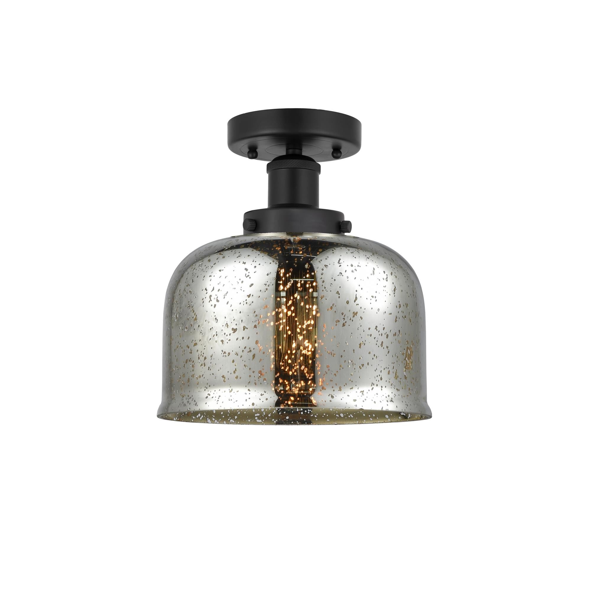 Shown in Matte Black, Mercury finish and Mercury glass and Mercury Glass shade