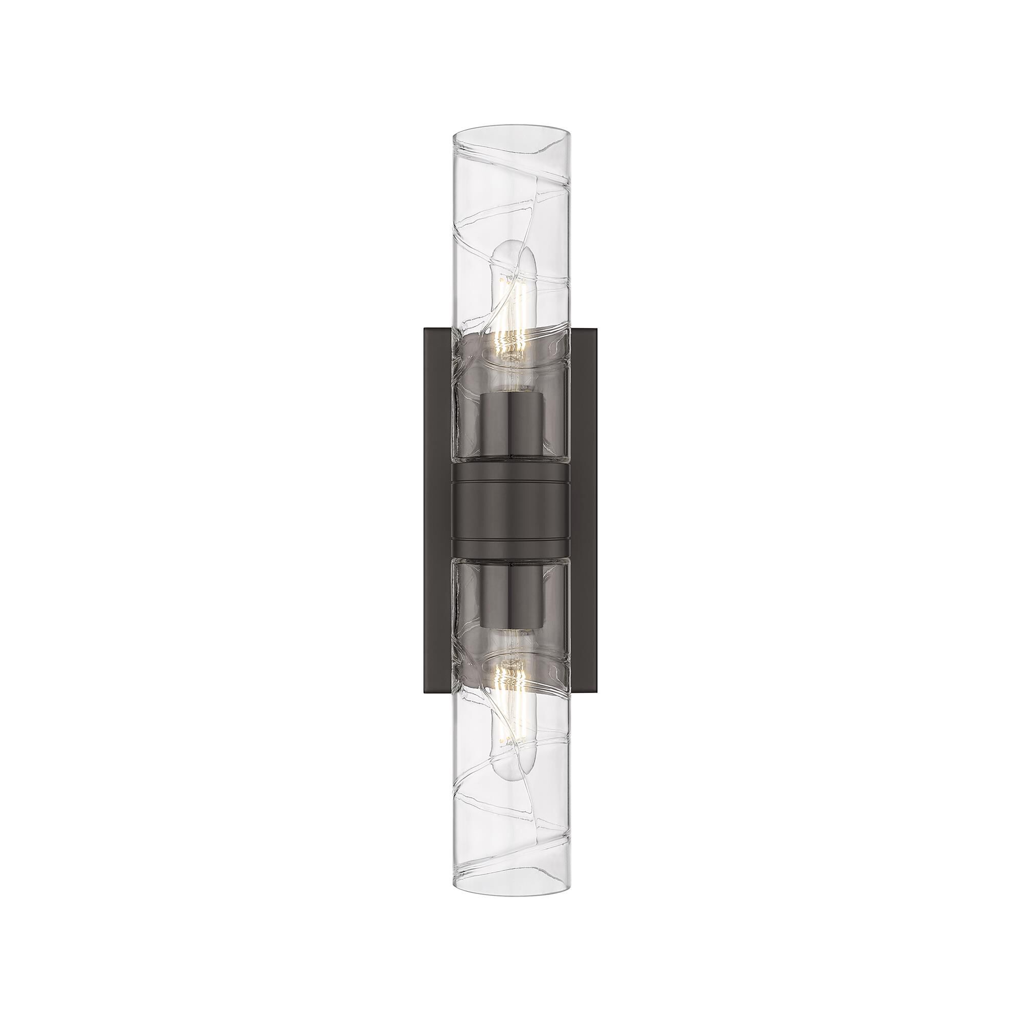 Shown in Oiled Brass finish and Deco Swirl glass