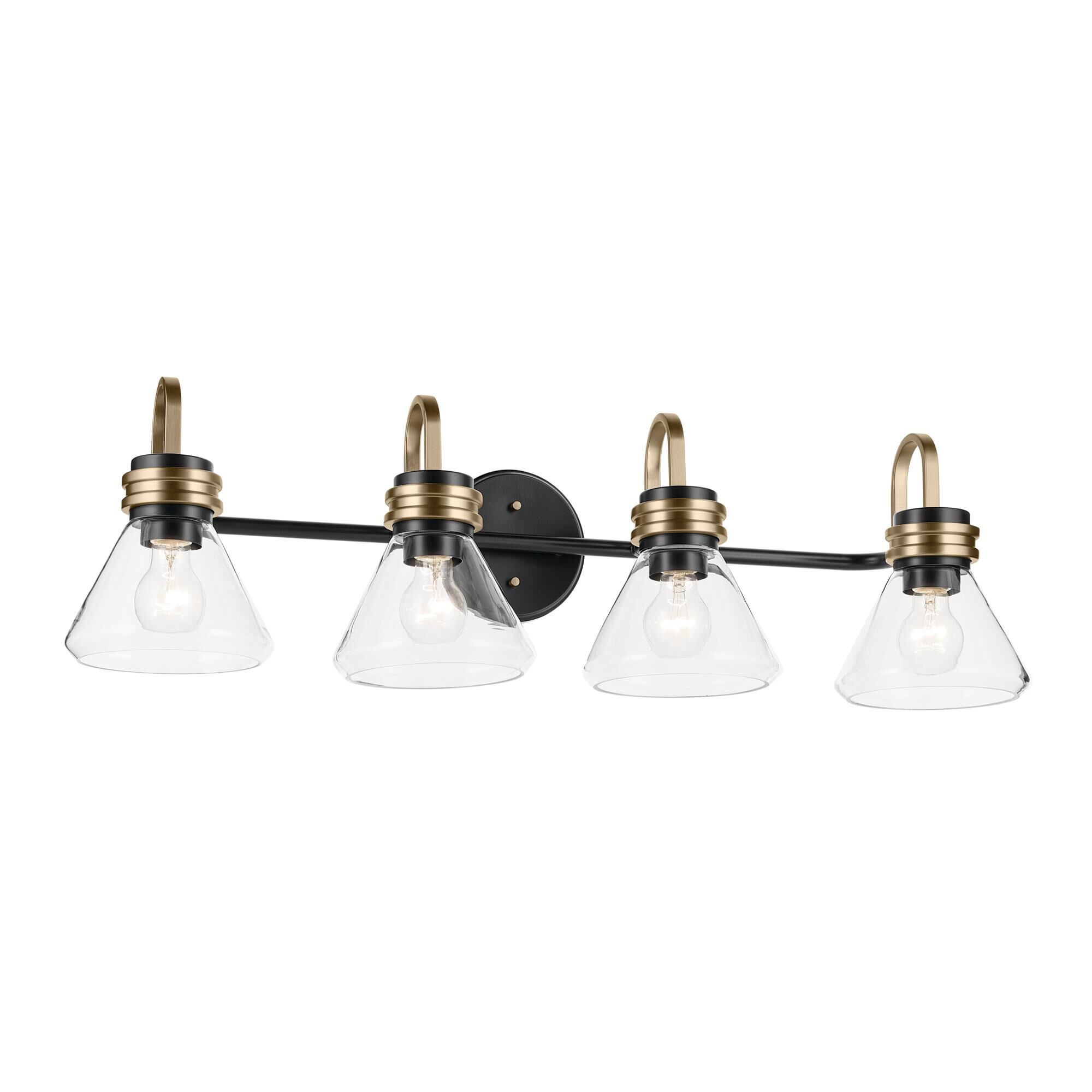 Shown in Black finish and Clear glass