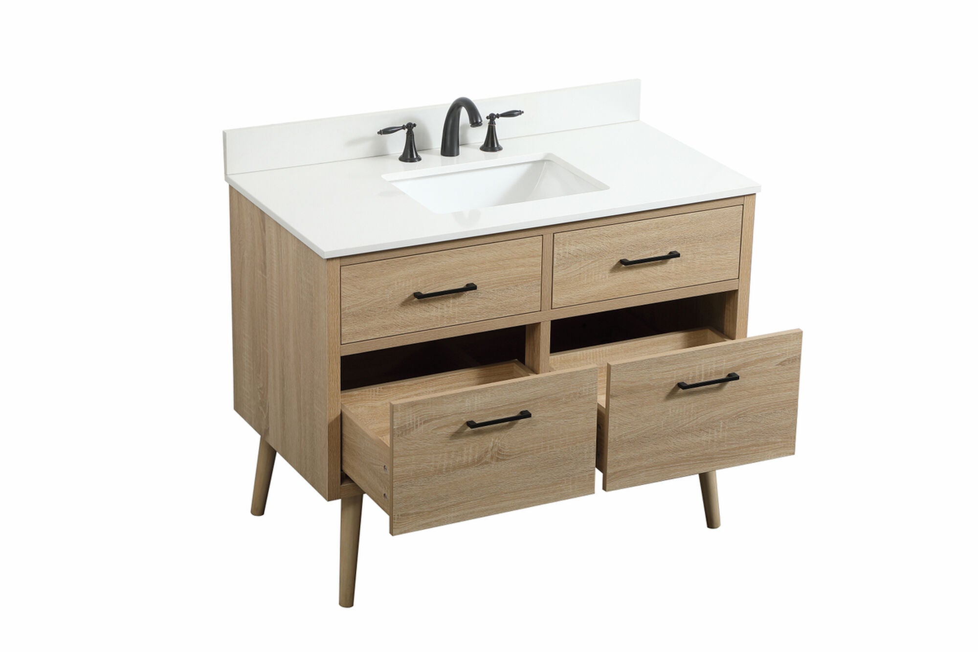 Shown in Mango Wood finish and With Backsplash accent