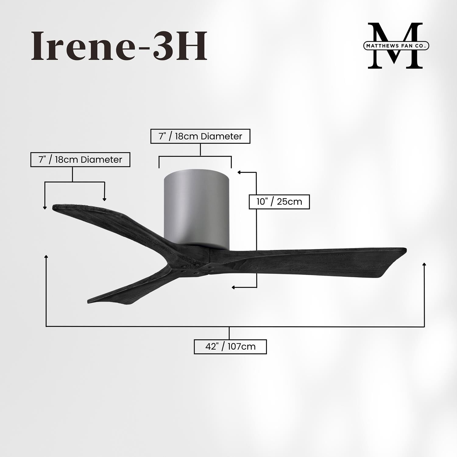 Irene 42 Inch Flush Mount Fan by Matthews Fan Company