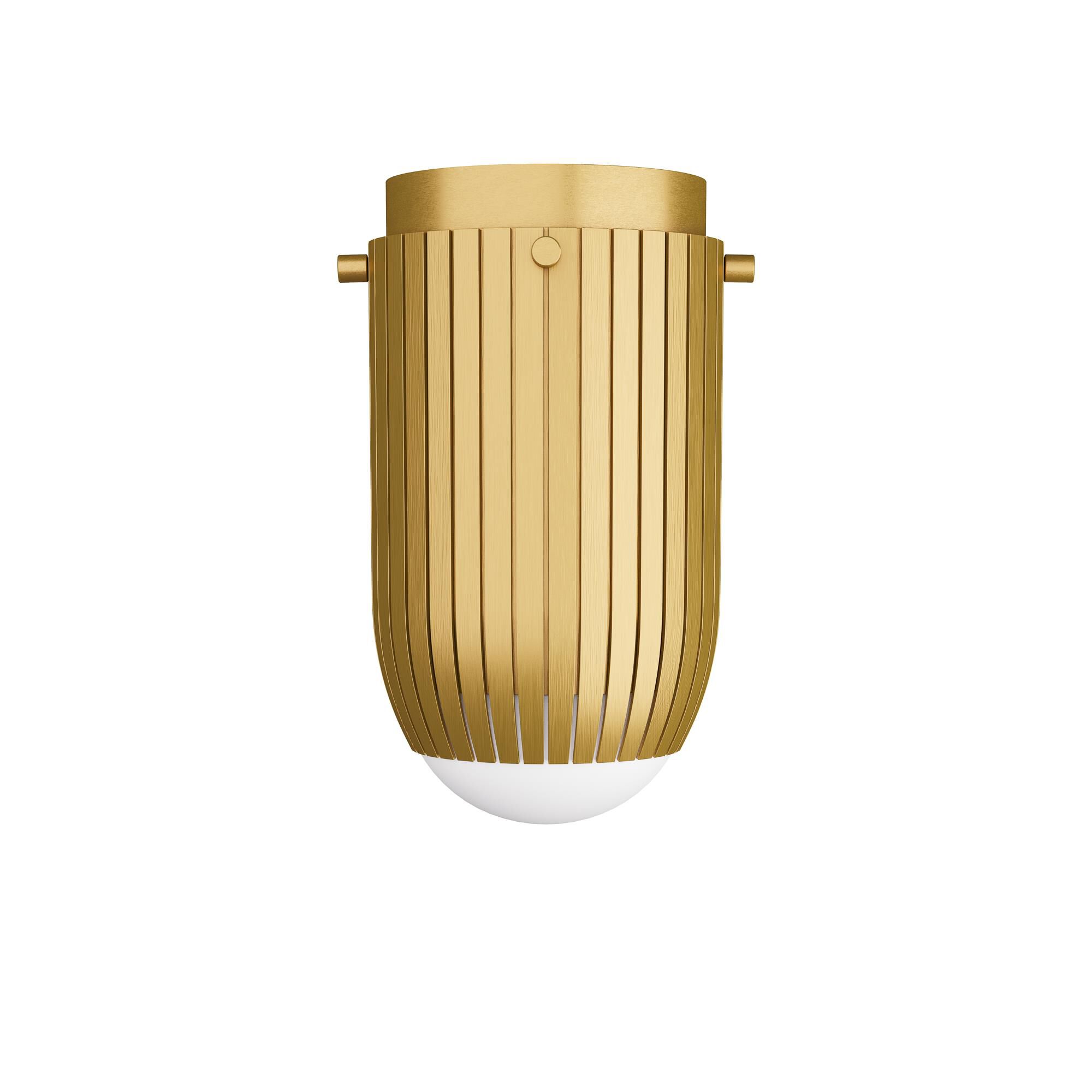 Shown in Antique Brass finish and White Opal glass