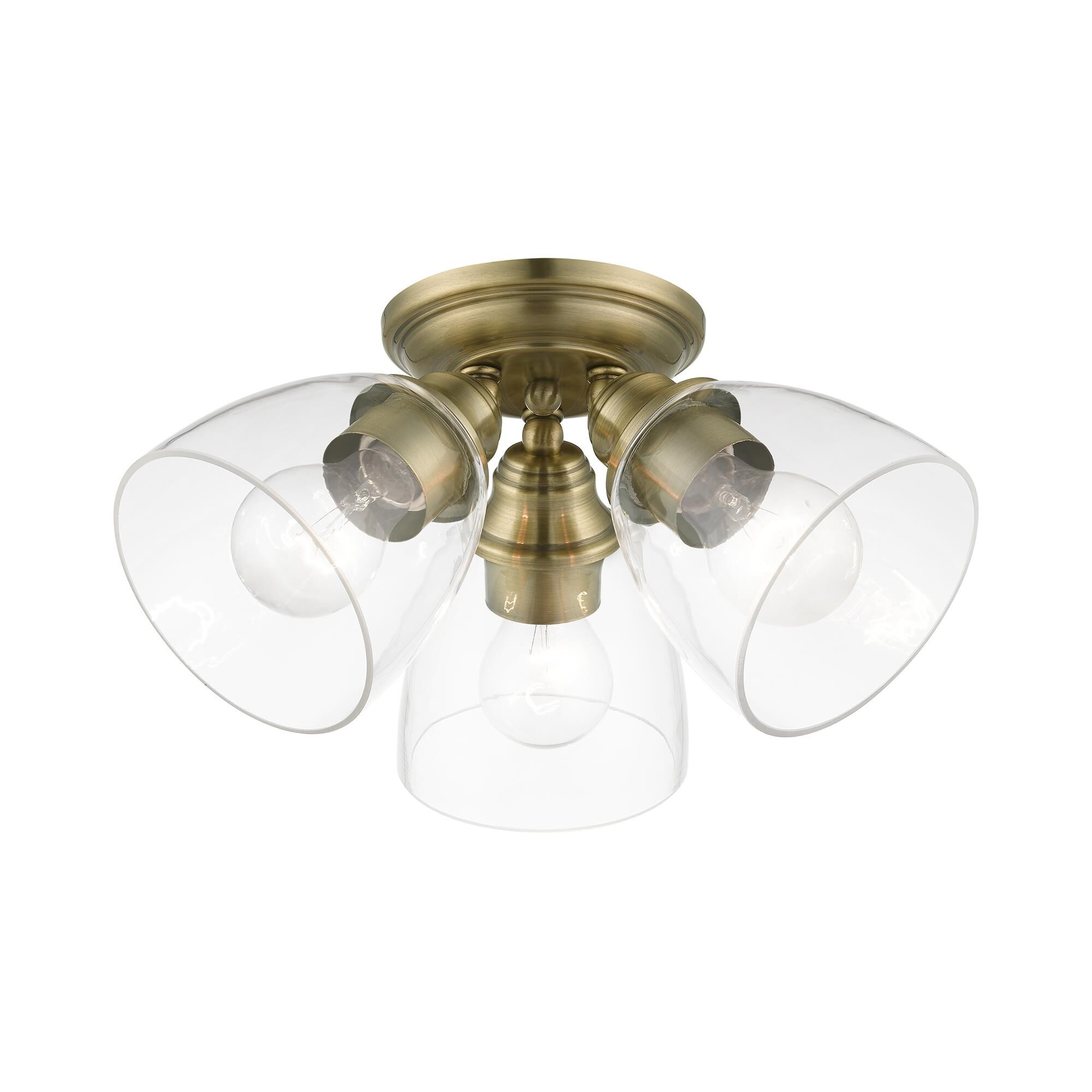 Montgomery 14 Inch 3 Light Semi Flush Mount by Livex Lighting