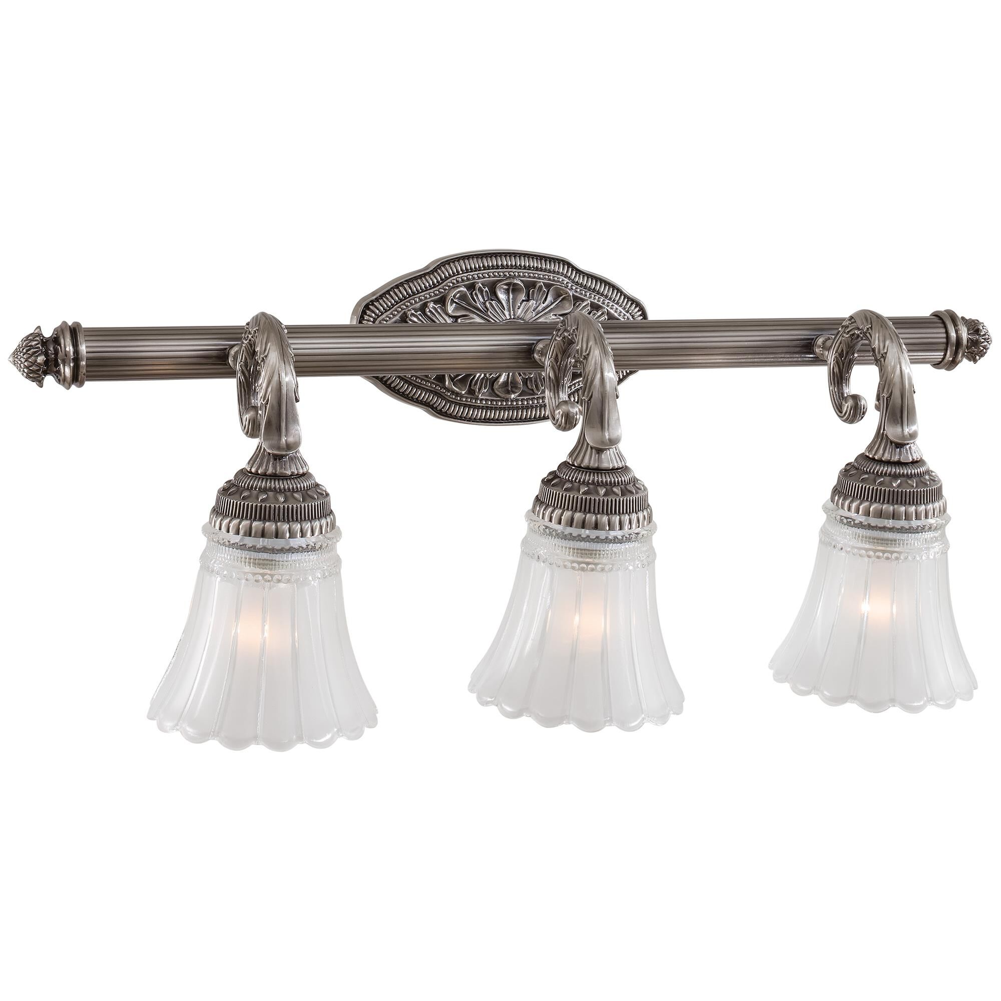 Shown in Brushed Nickel finish and Etched/Clear glass