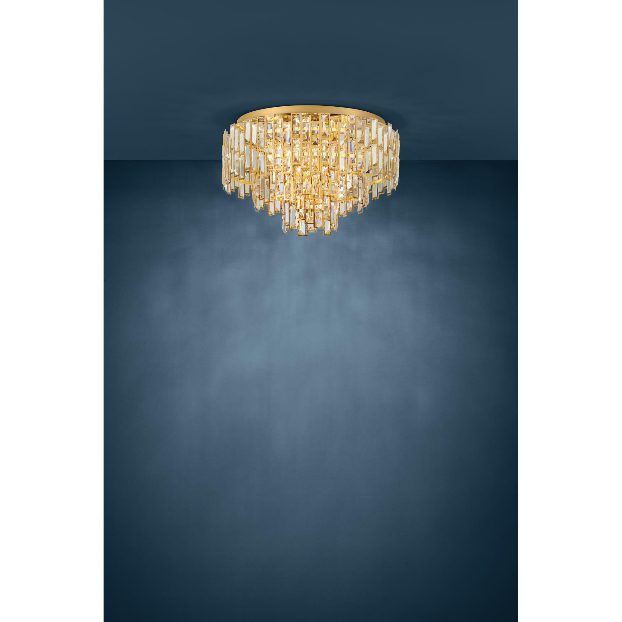 Shown in Brass finish and Clear glass