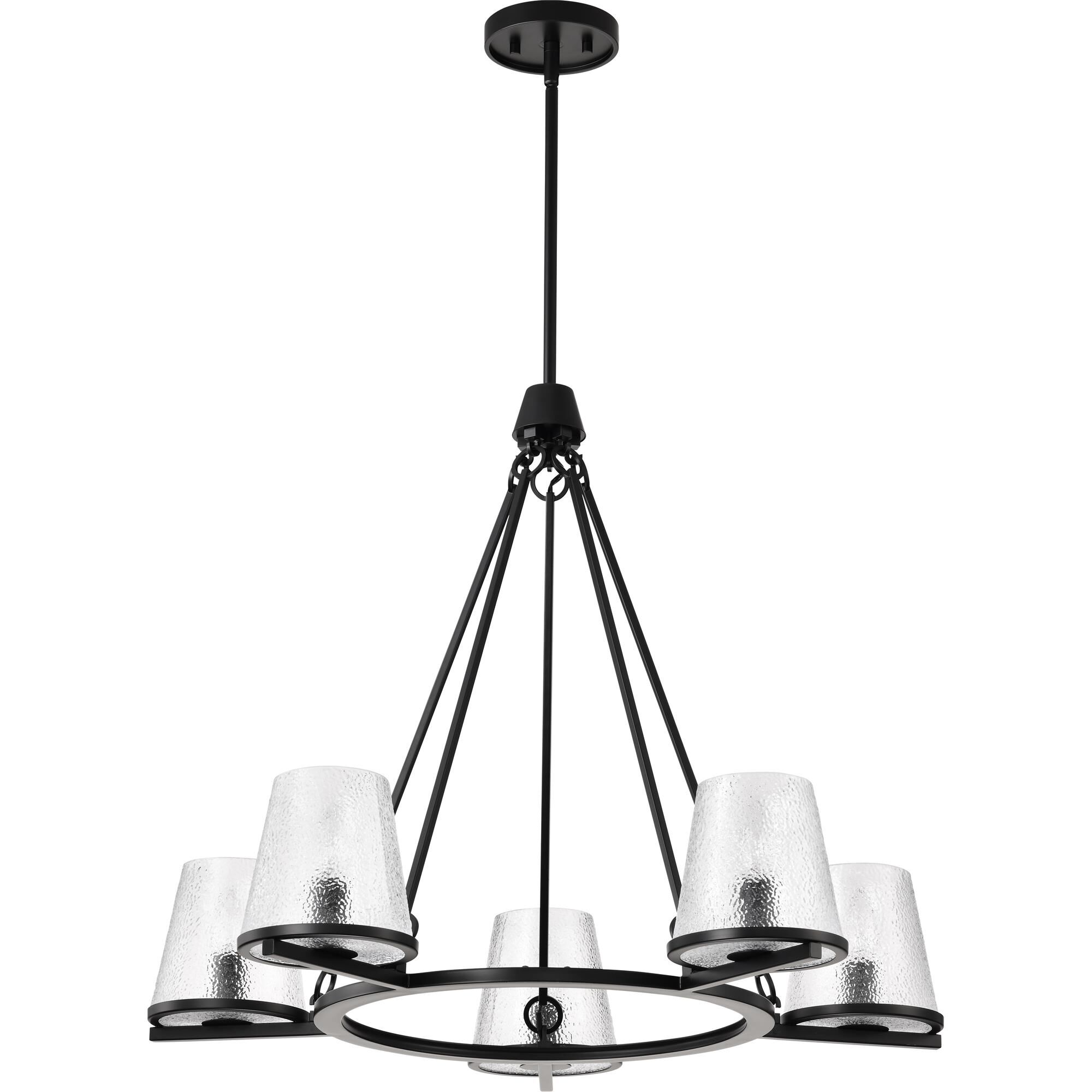 Shown in Black finish and Hammered glass and Hammered shade