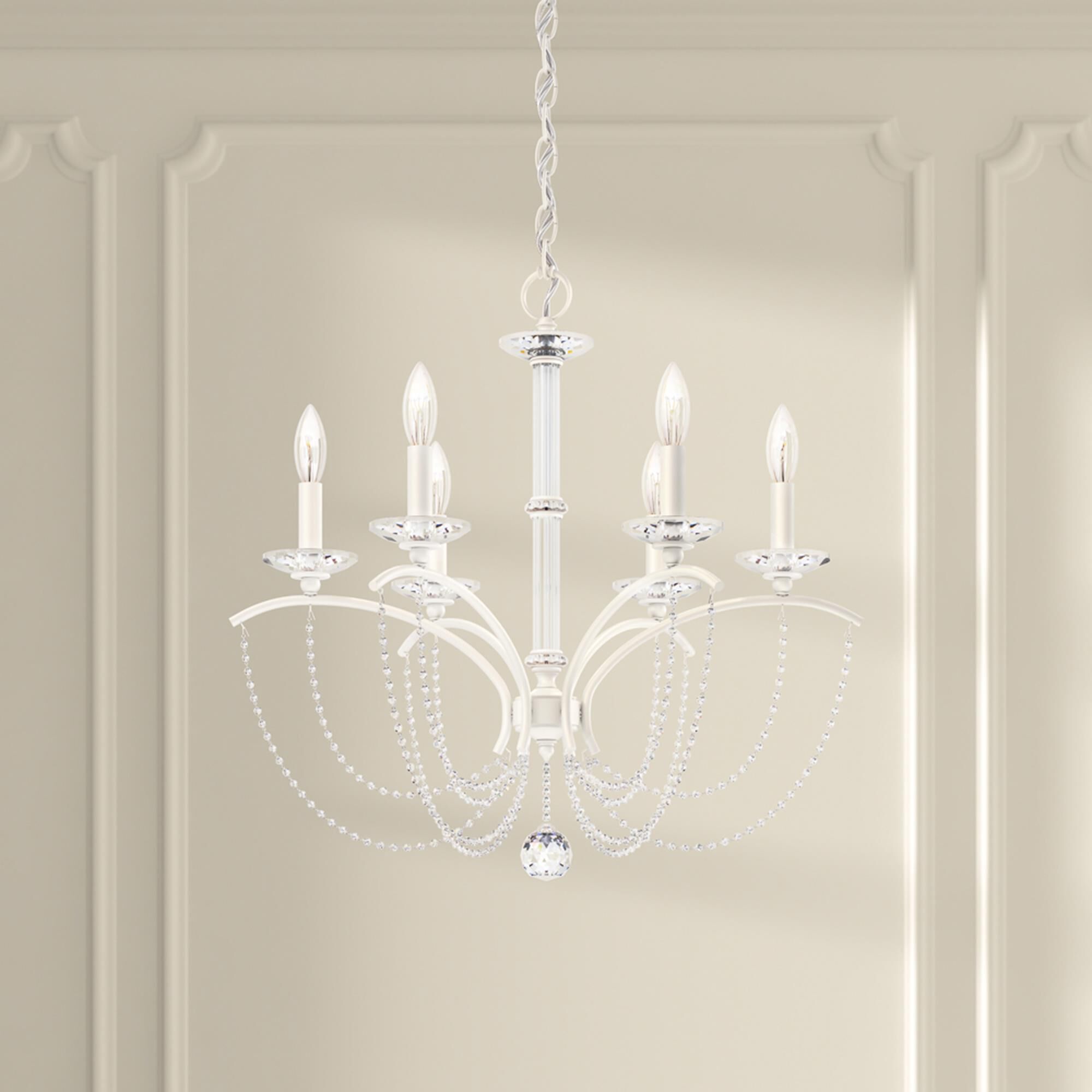 Shown in White finish and Clear Optic crystal