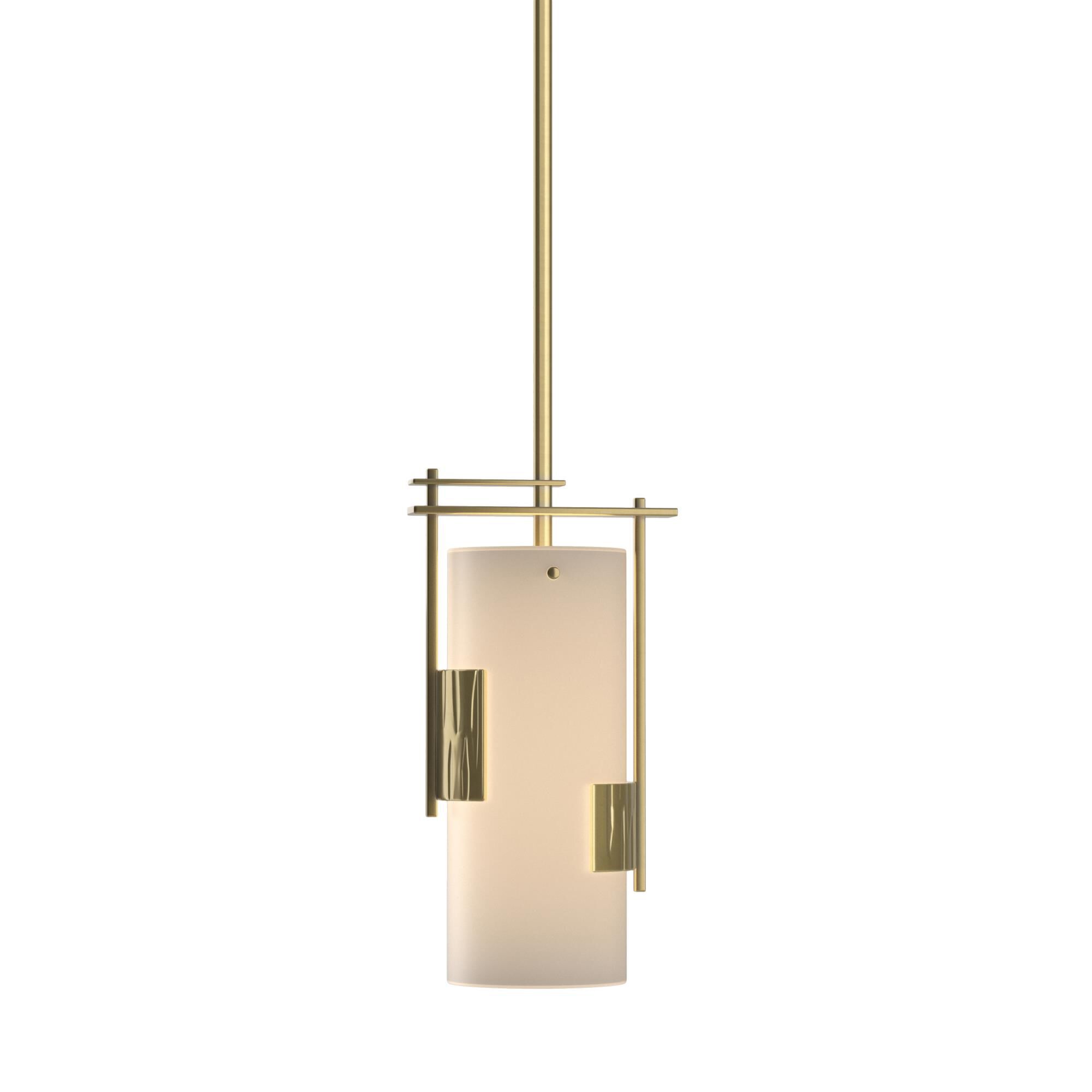 Shown in Modern Brass finish and Opal glass