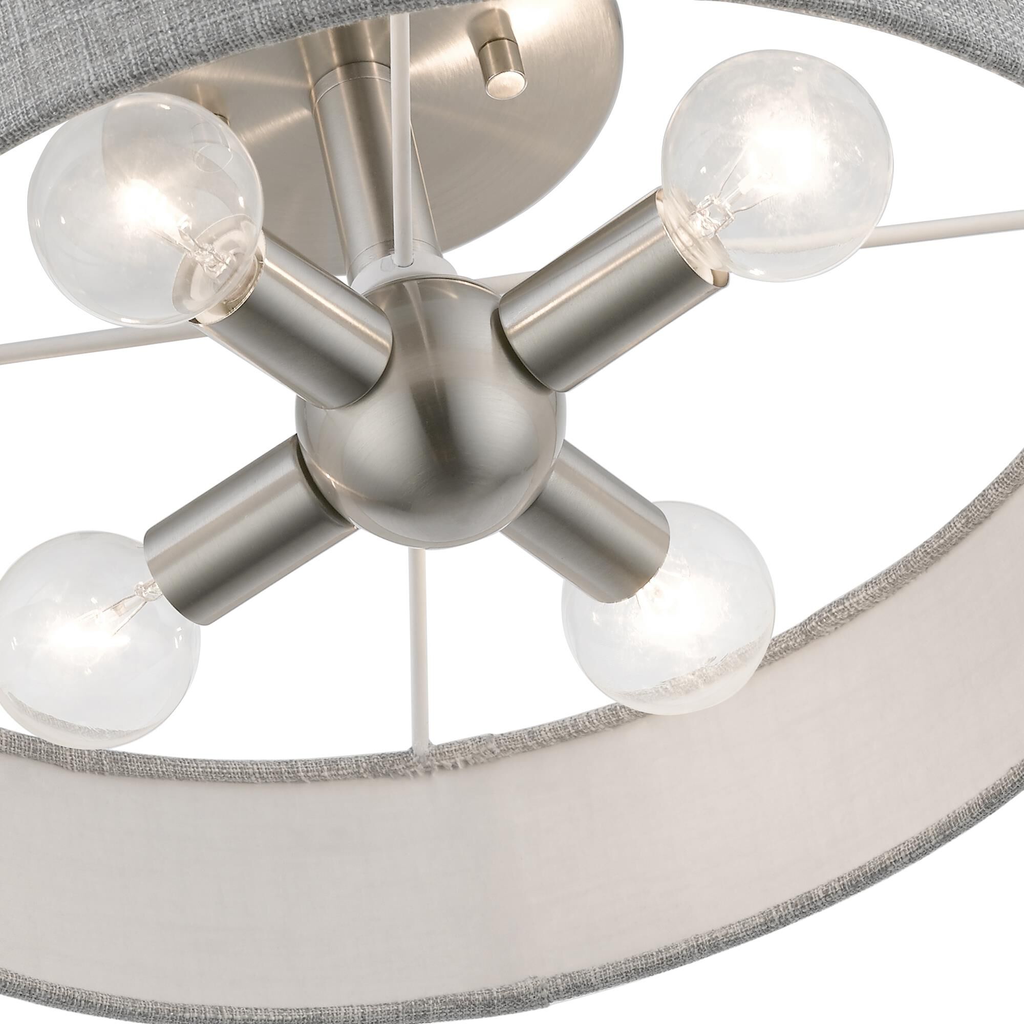 Elmhurst 14 Inch 4 Light Semi Flush Mount by Livex Lighting