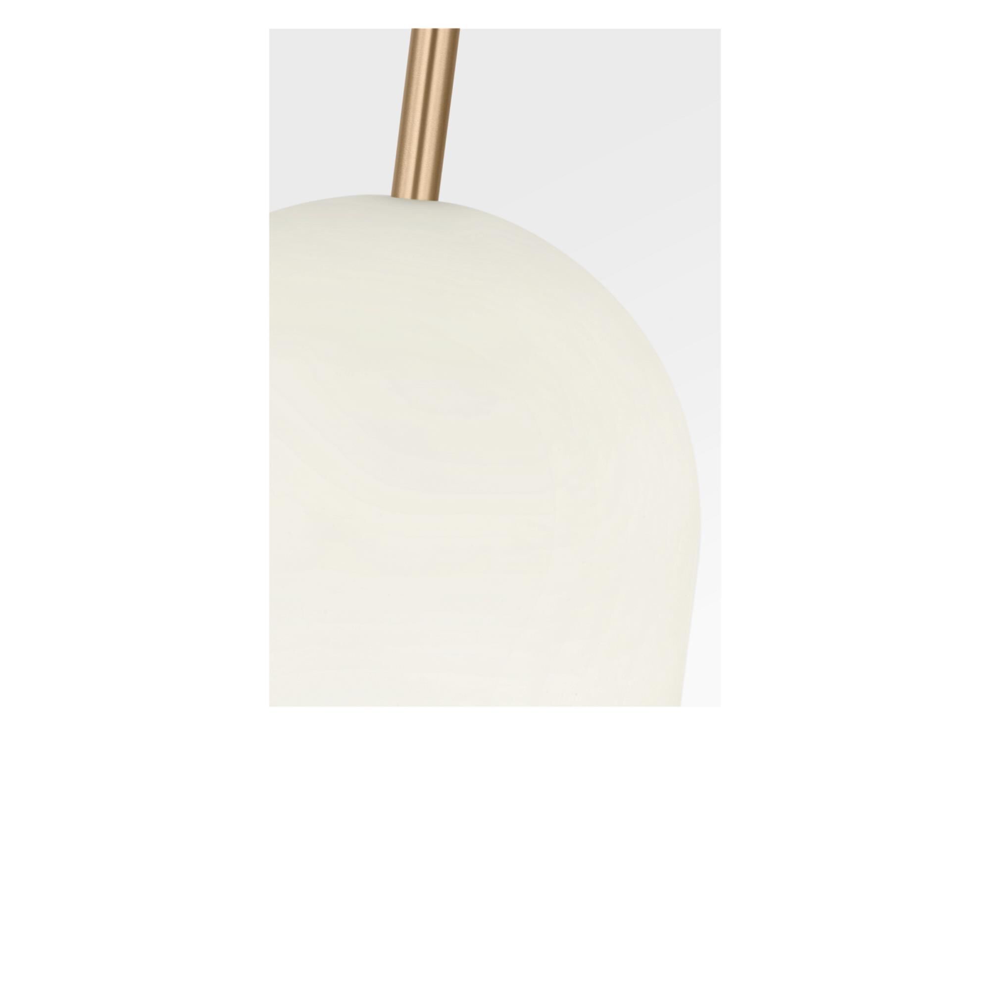 Shown in Satin Brass finish and Etched White glass