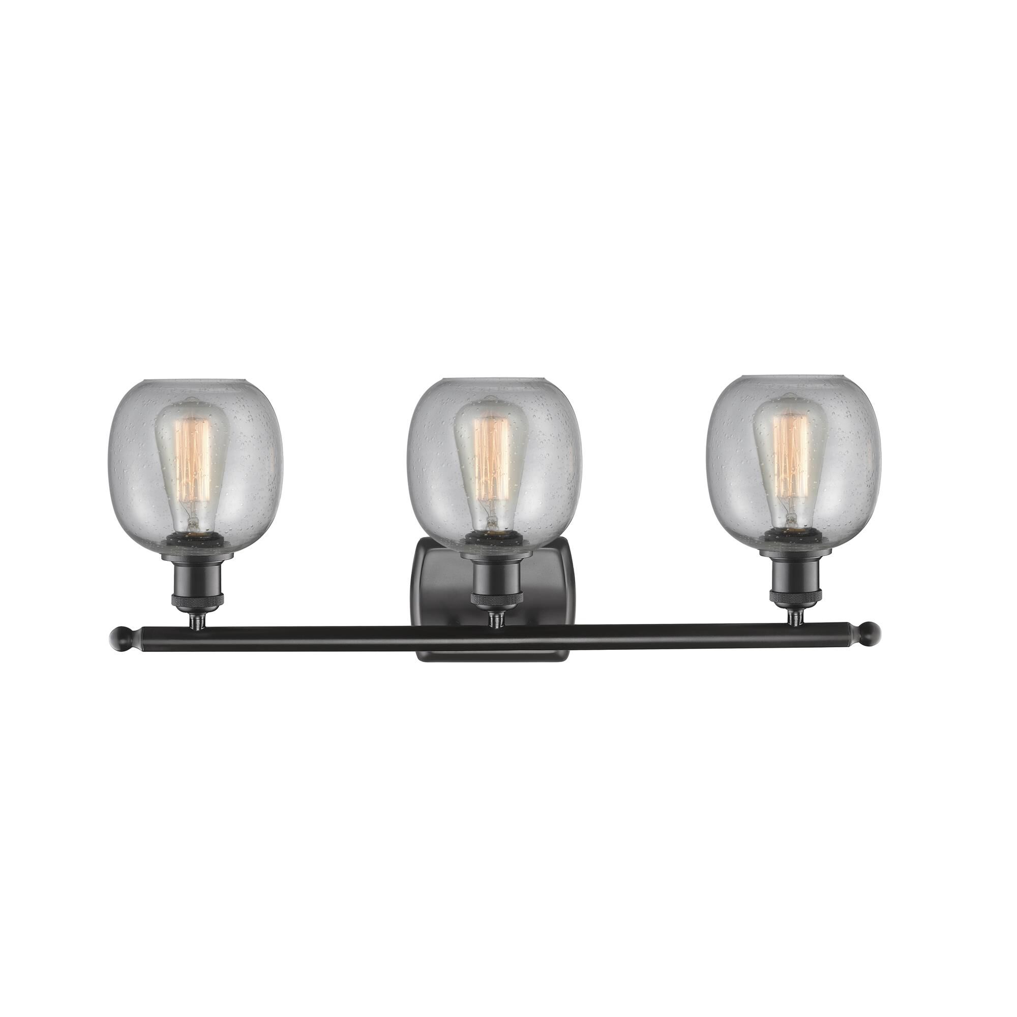 Shown in Matte Black finish and Seedy glass