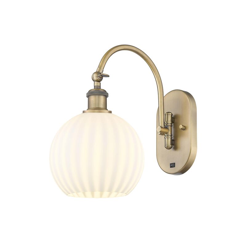 Bruno Marashlian White Venetian 8 Inch Wall Swing Lamp by Innovations Lighting