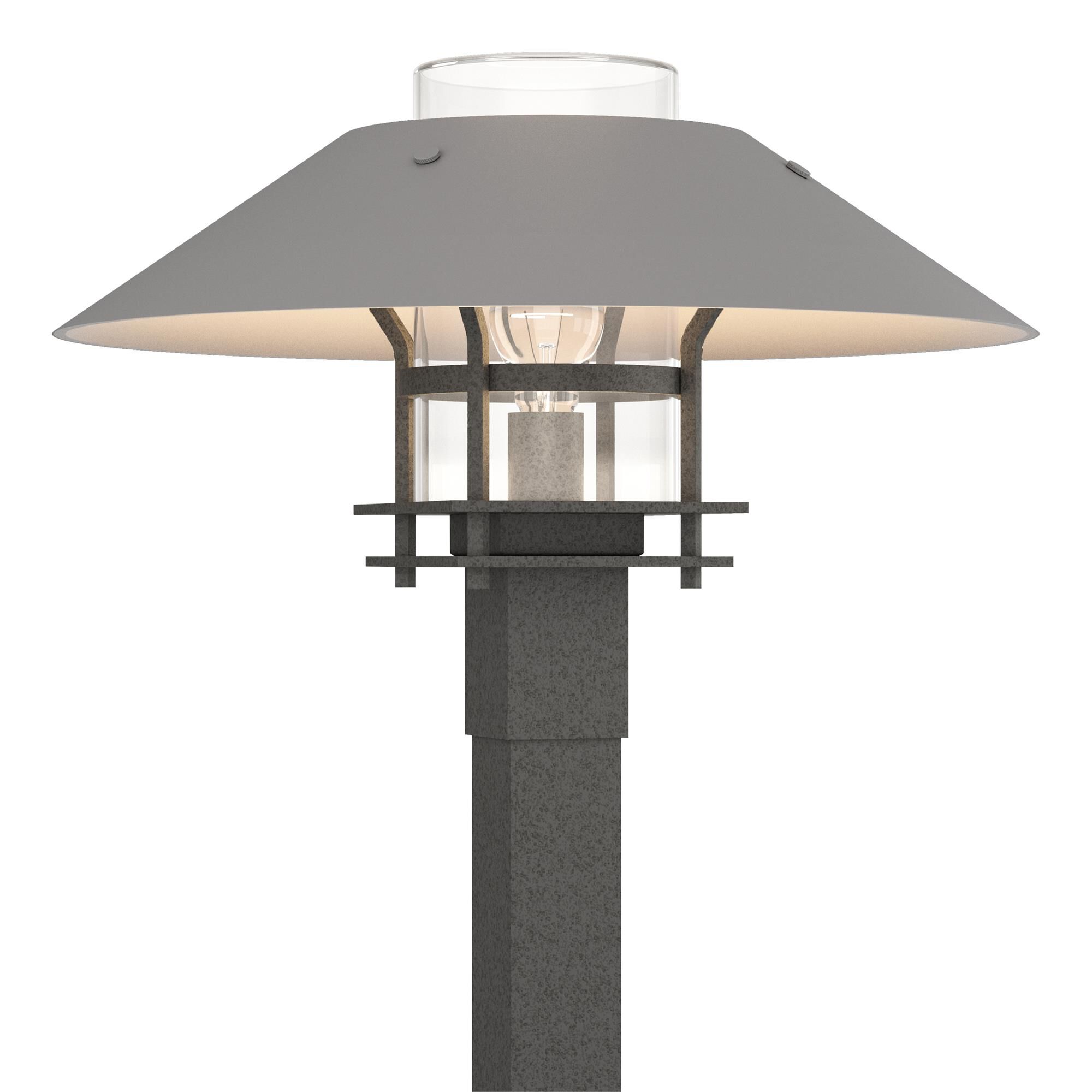 Shown in Coastal Natural Iron finish and Clear glass and Coastal Burnished Steel accent
