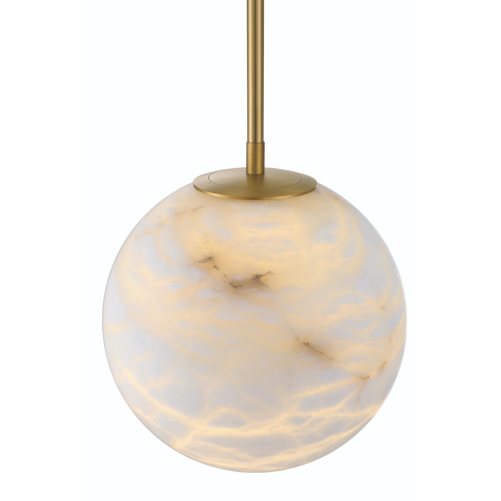 Shown in Gold finish and White Alabaster shade