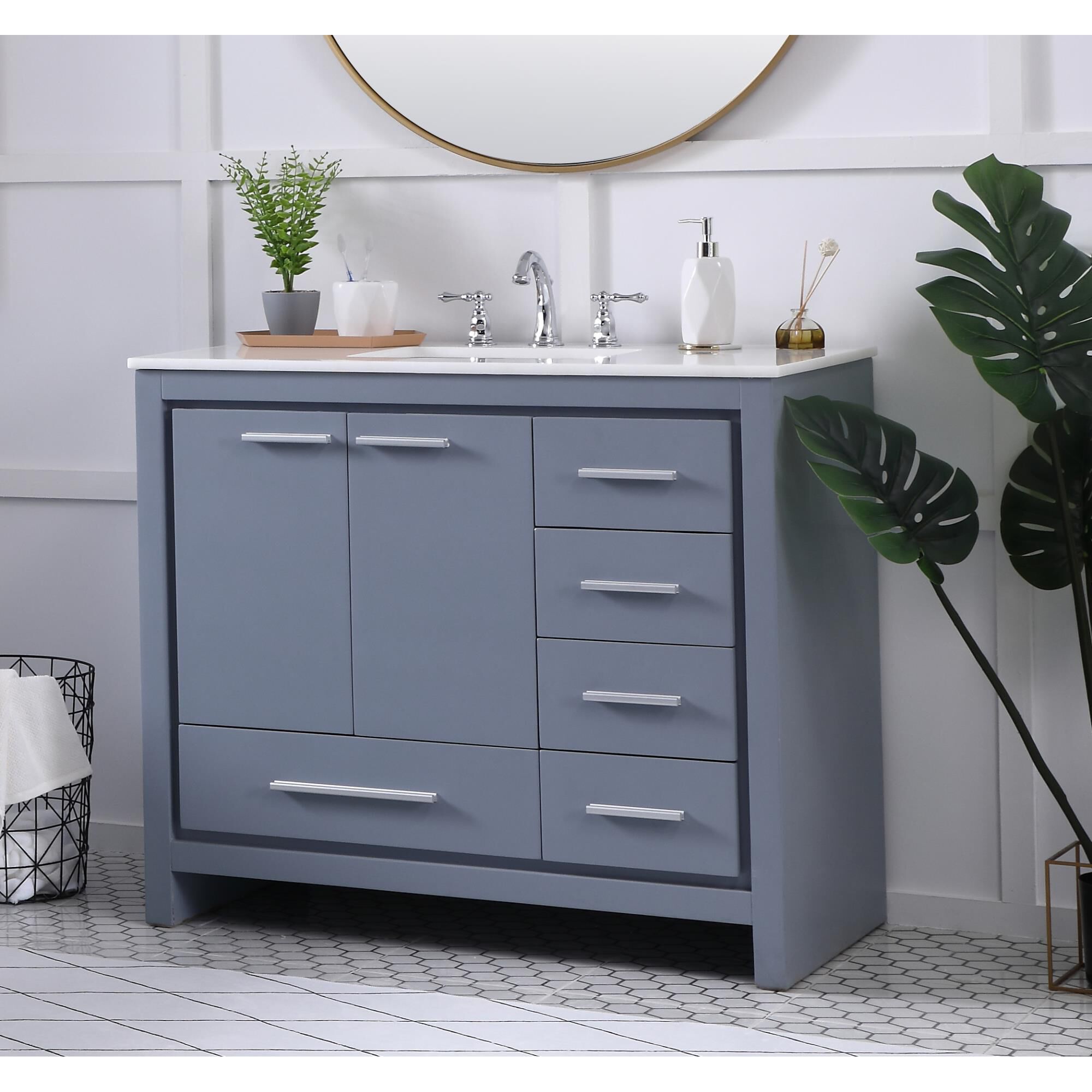 Shown in Grey finish