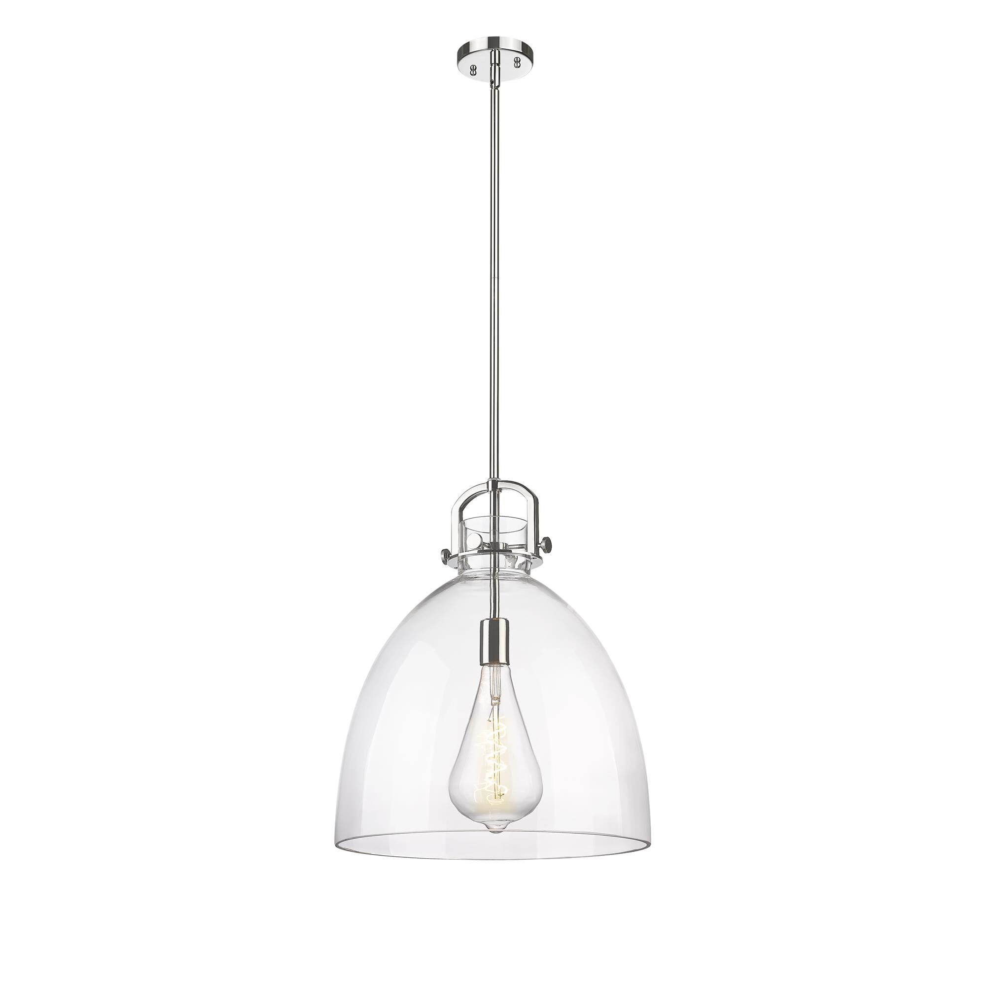 Shown in Polished Nickel finish and Clear glass