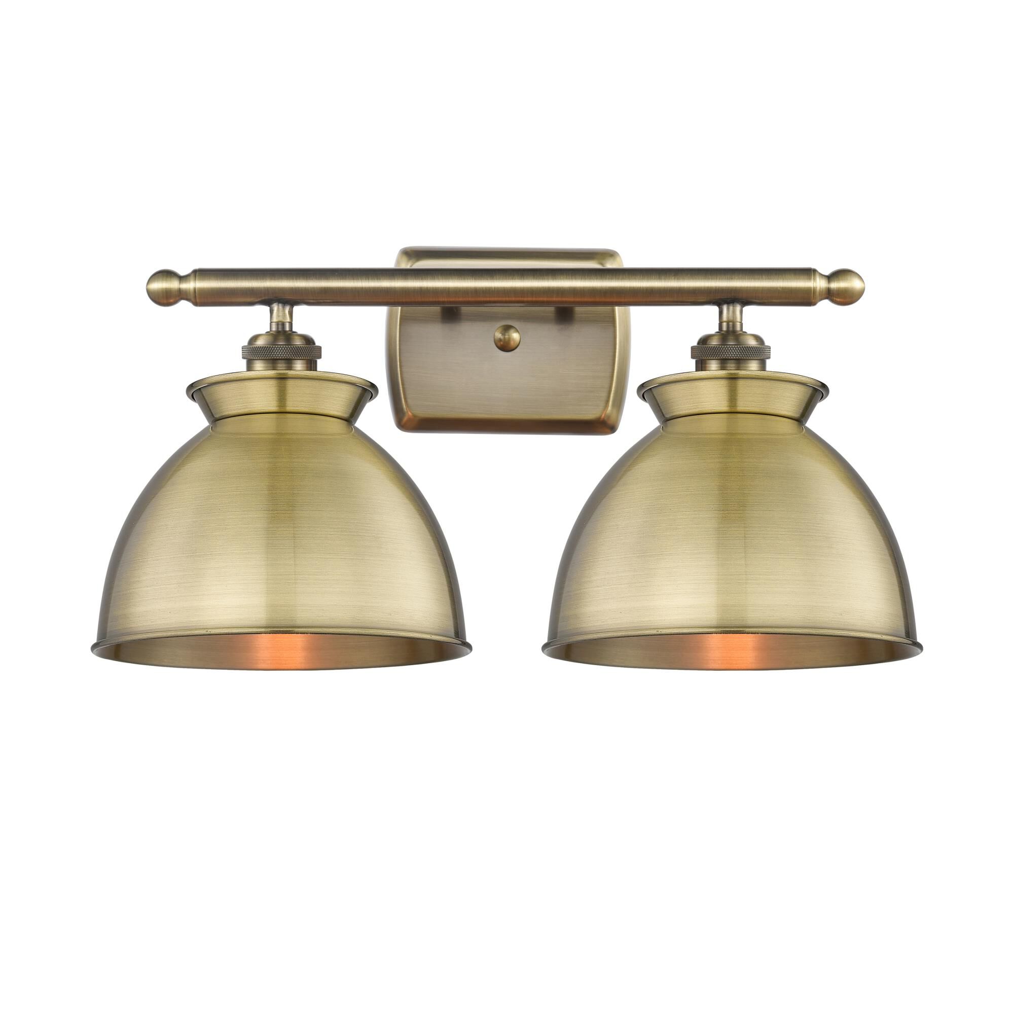 Shown in Antique Brass finish and Antique Brass shade