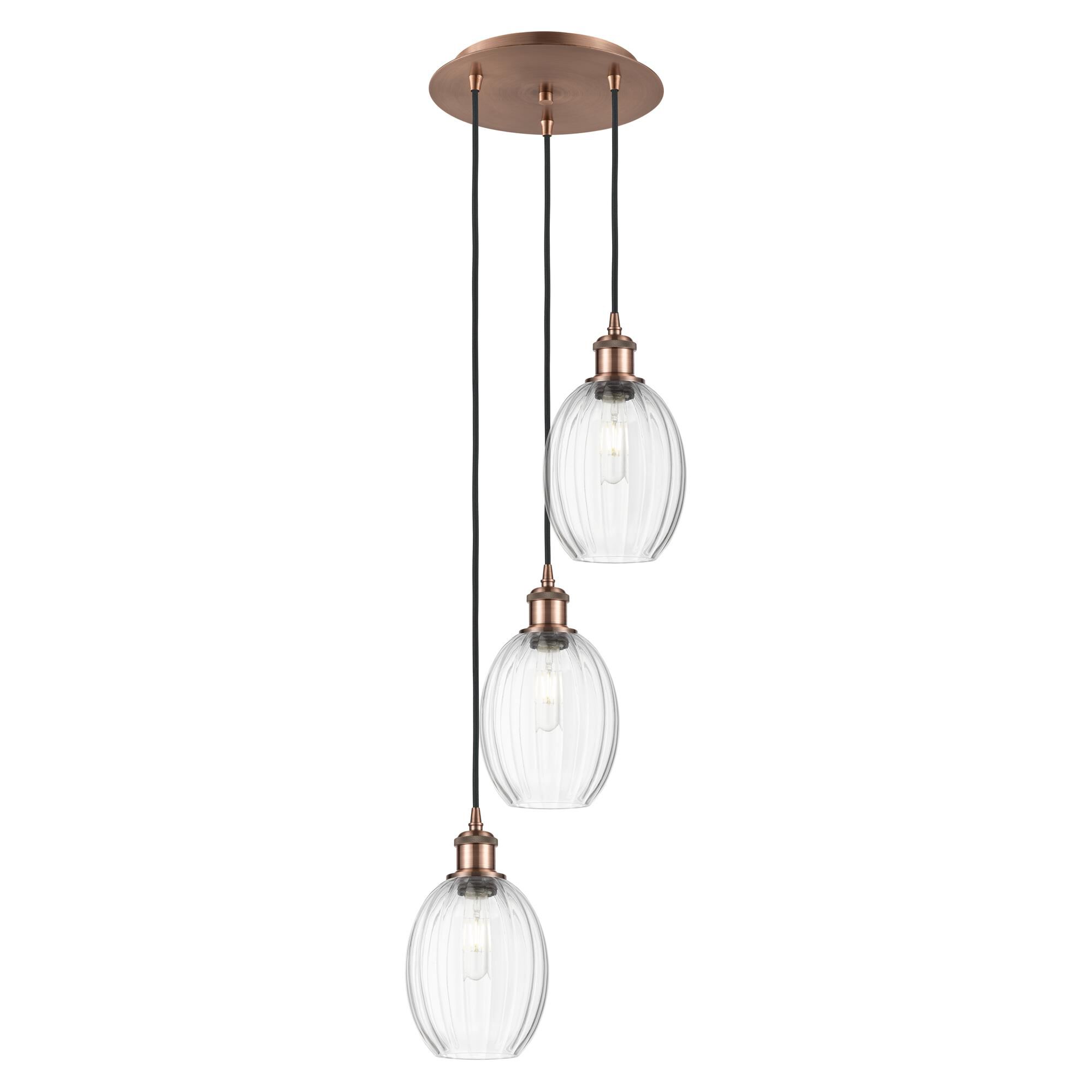 Shown in Antique Copper finish and Clear glass