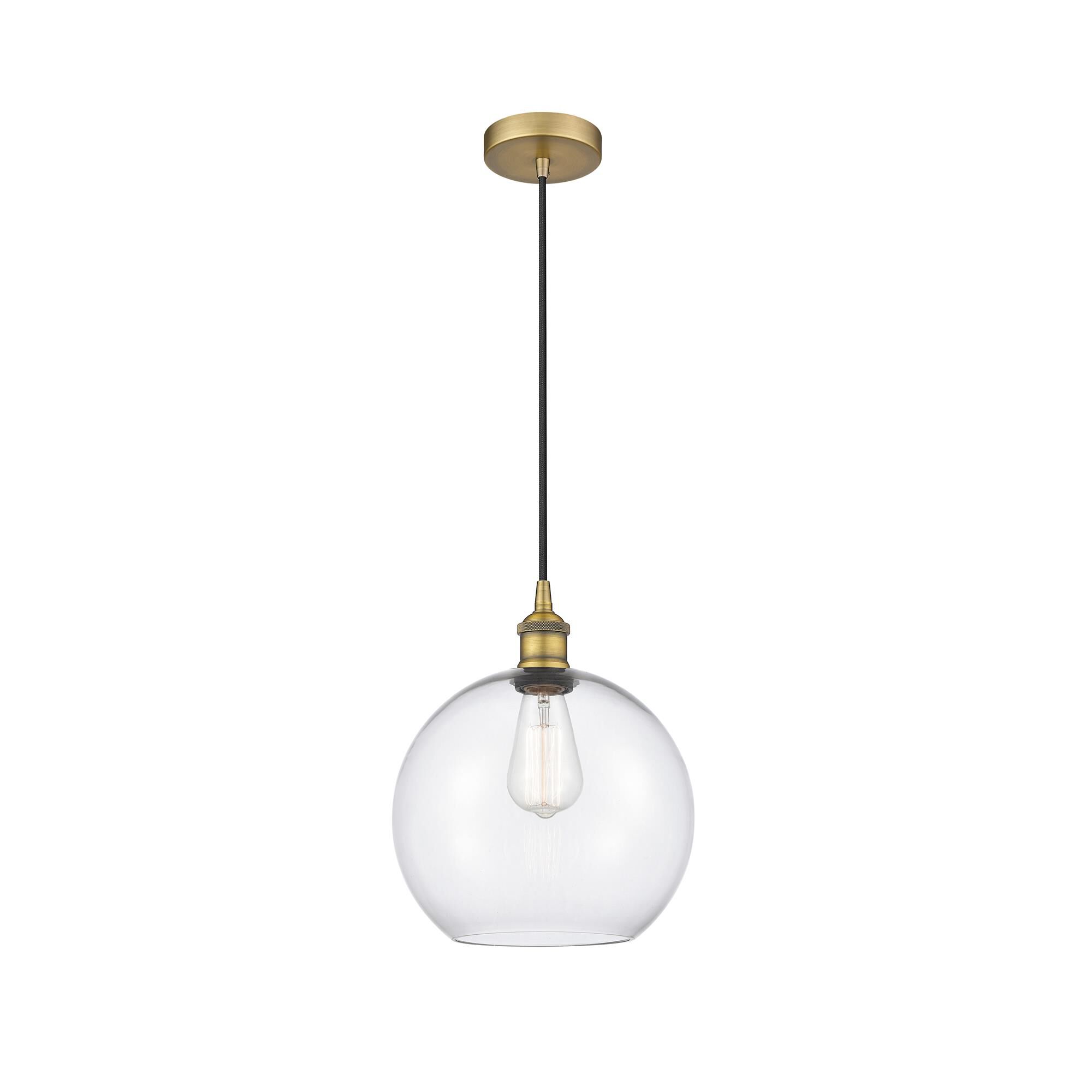 Shown in Brushed Brass finish and Clear Large Athens glass