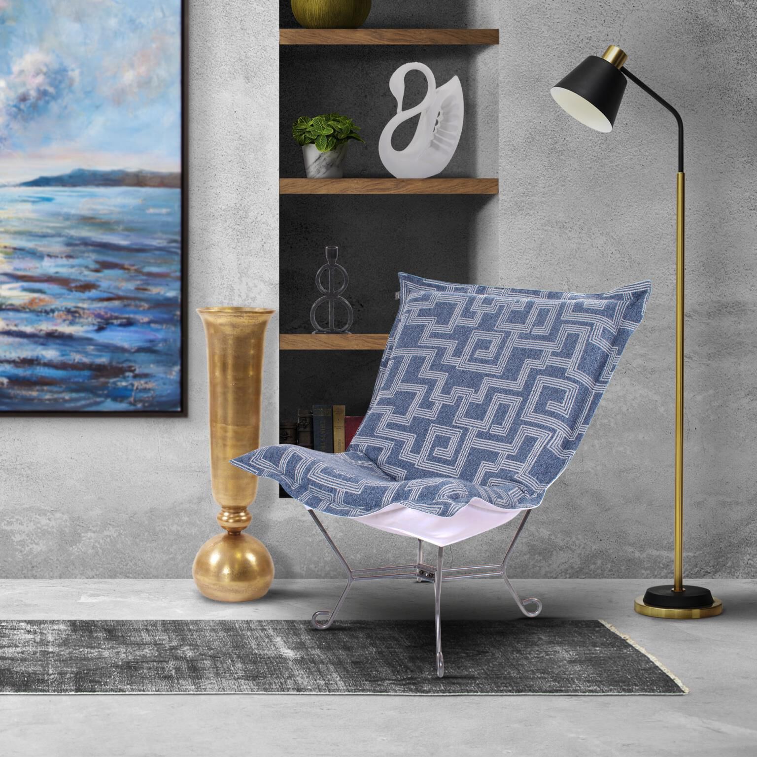 The Syros Puff Accent Chair by Howard Elliott Collection