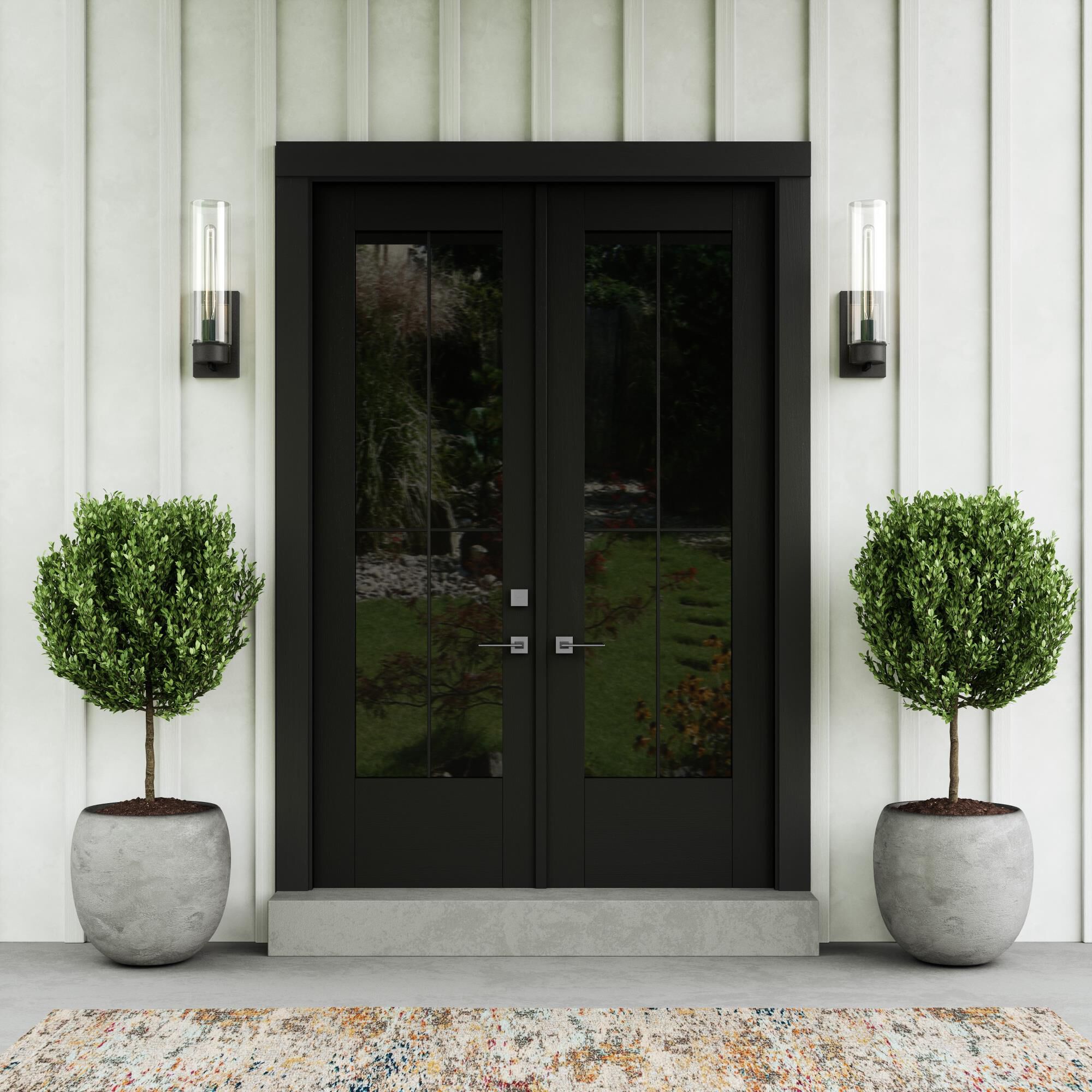 Shown in Gray finish and Clear glass