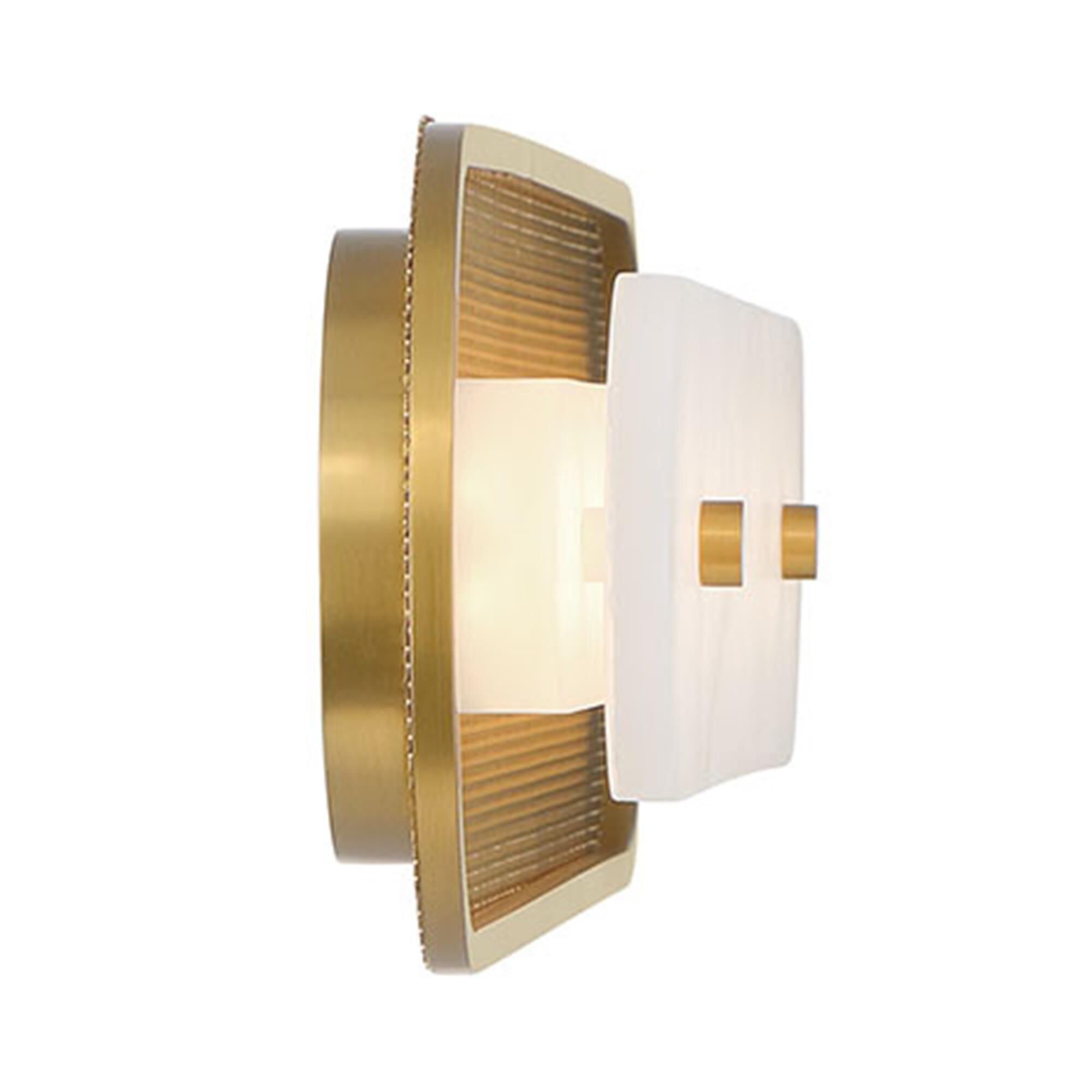 Shown in Gold finish and Alabaster glass