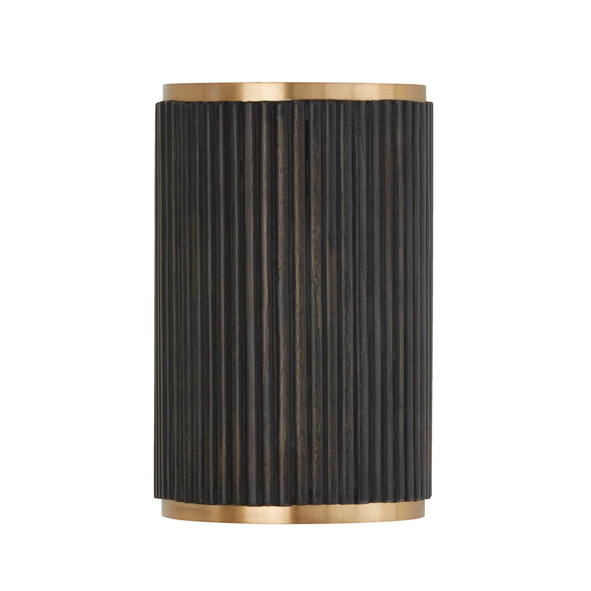 Shown in Black Stain And Matte Brass finish