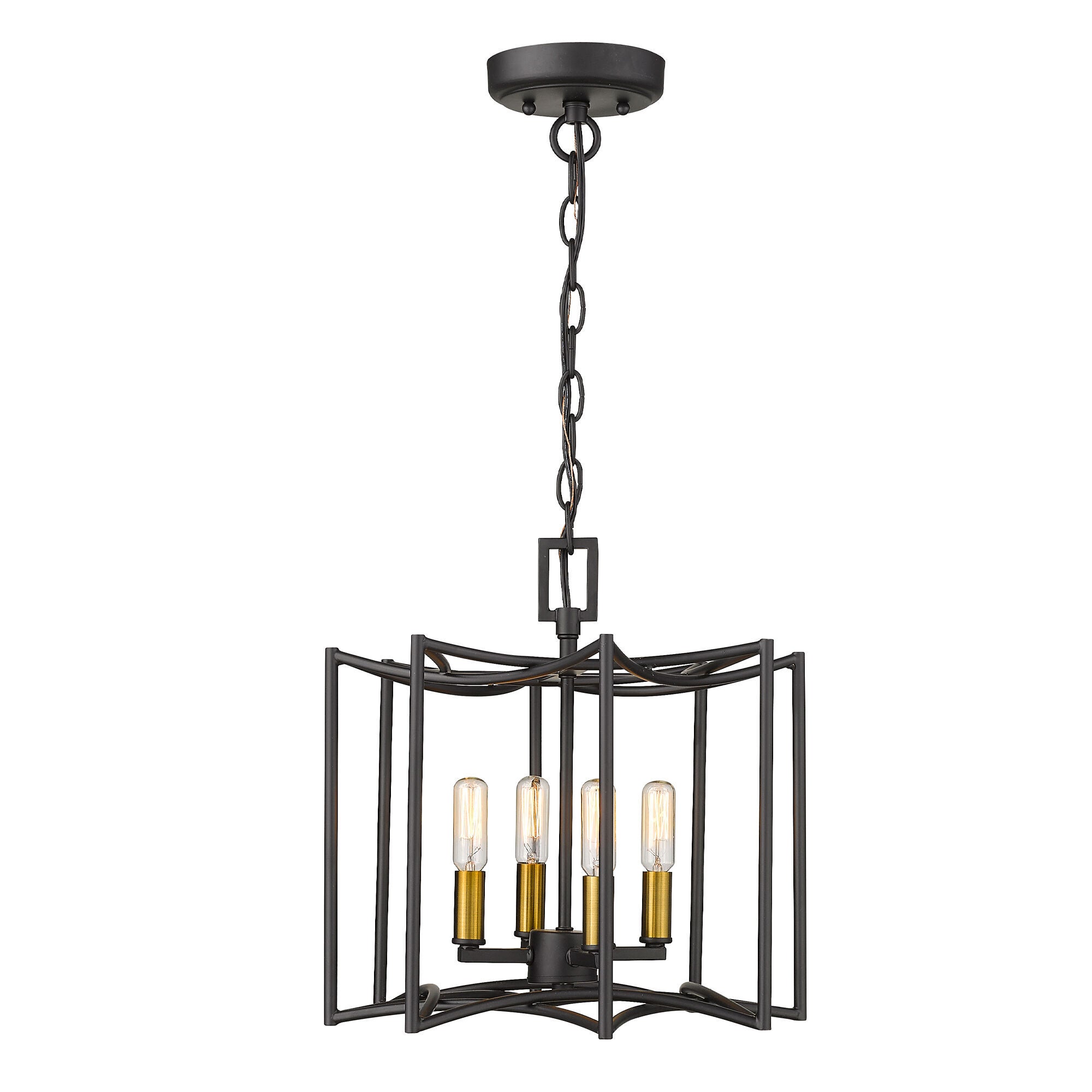 Shown in Matte Black finish and -- glass and -- shade
