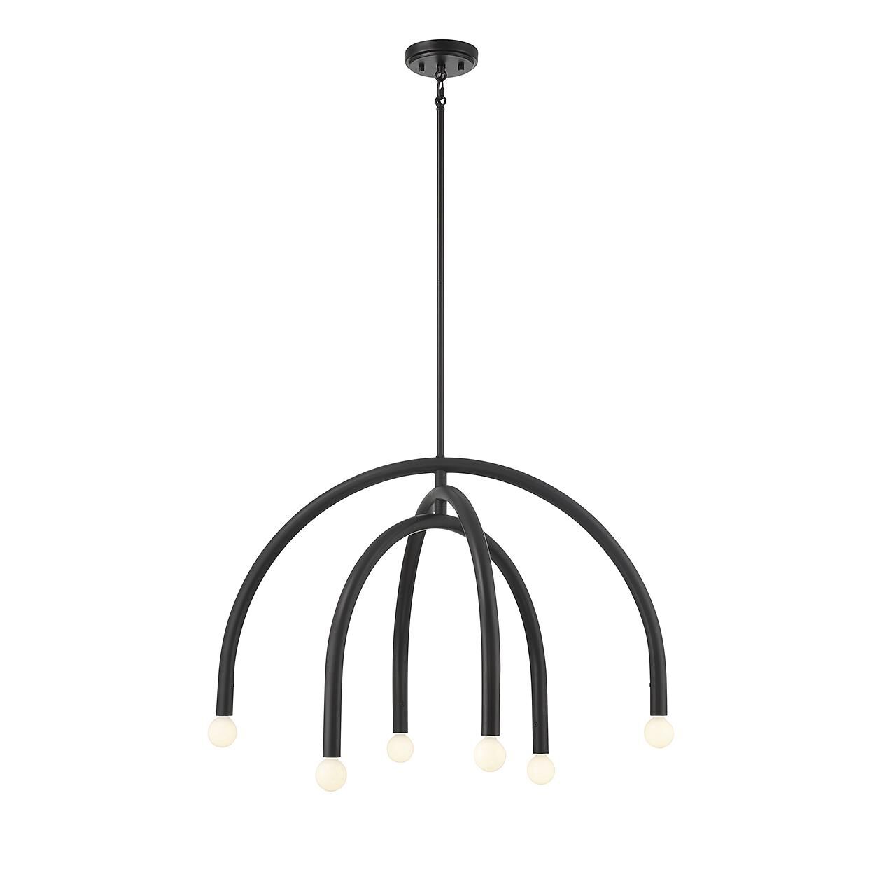 30 Inch 6 Light Chandelier by Meridian Lighting