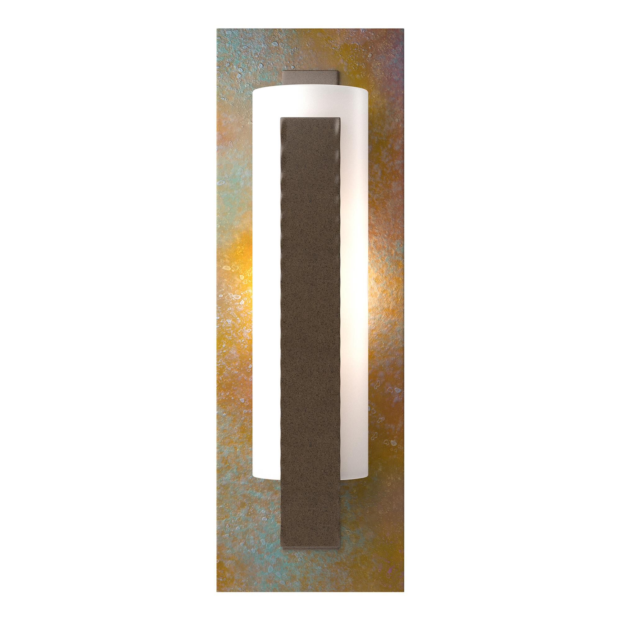 Shown in Bronze finish and Opal glass and Copper accent
