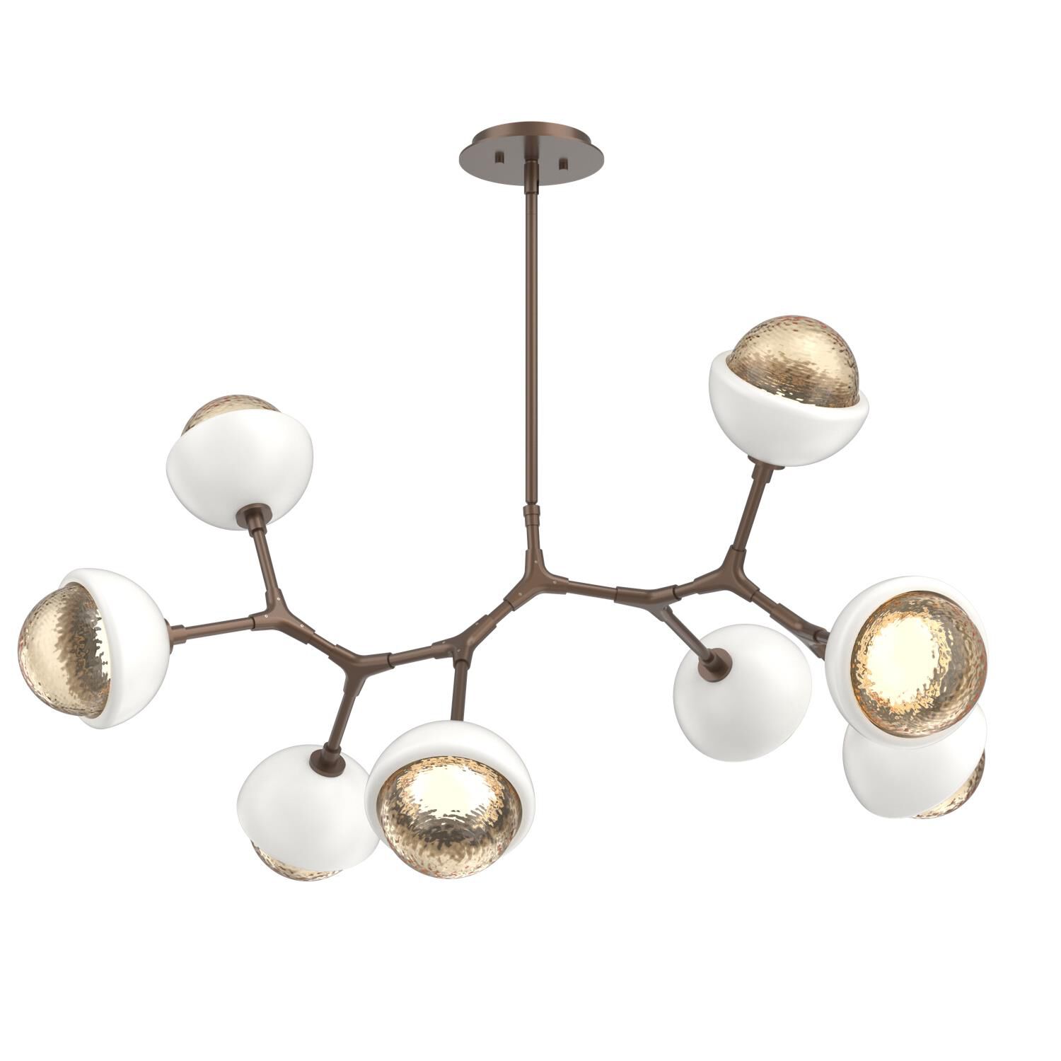 Shown in Burnished Bronze finish and Amber glass and Salt White accent