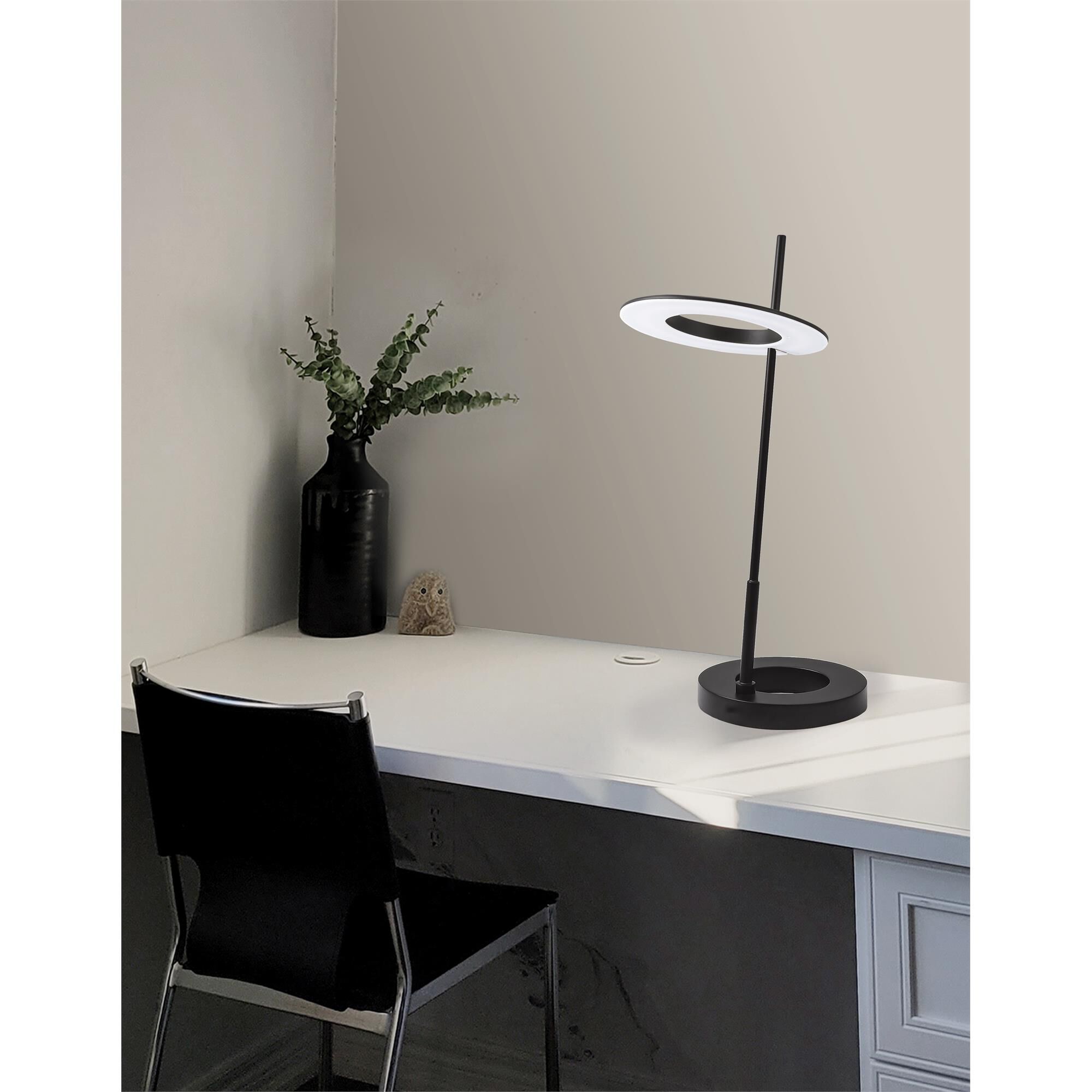 Shown in Matte Black finish and White shade