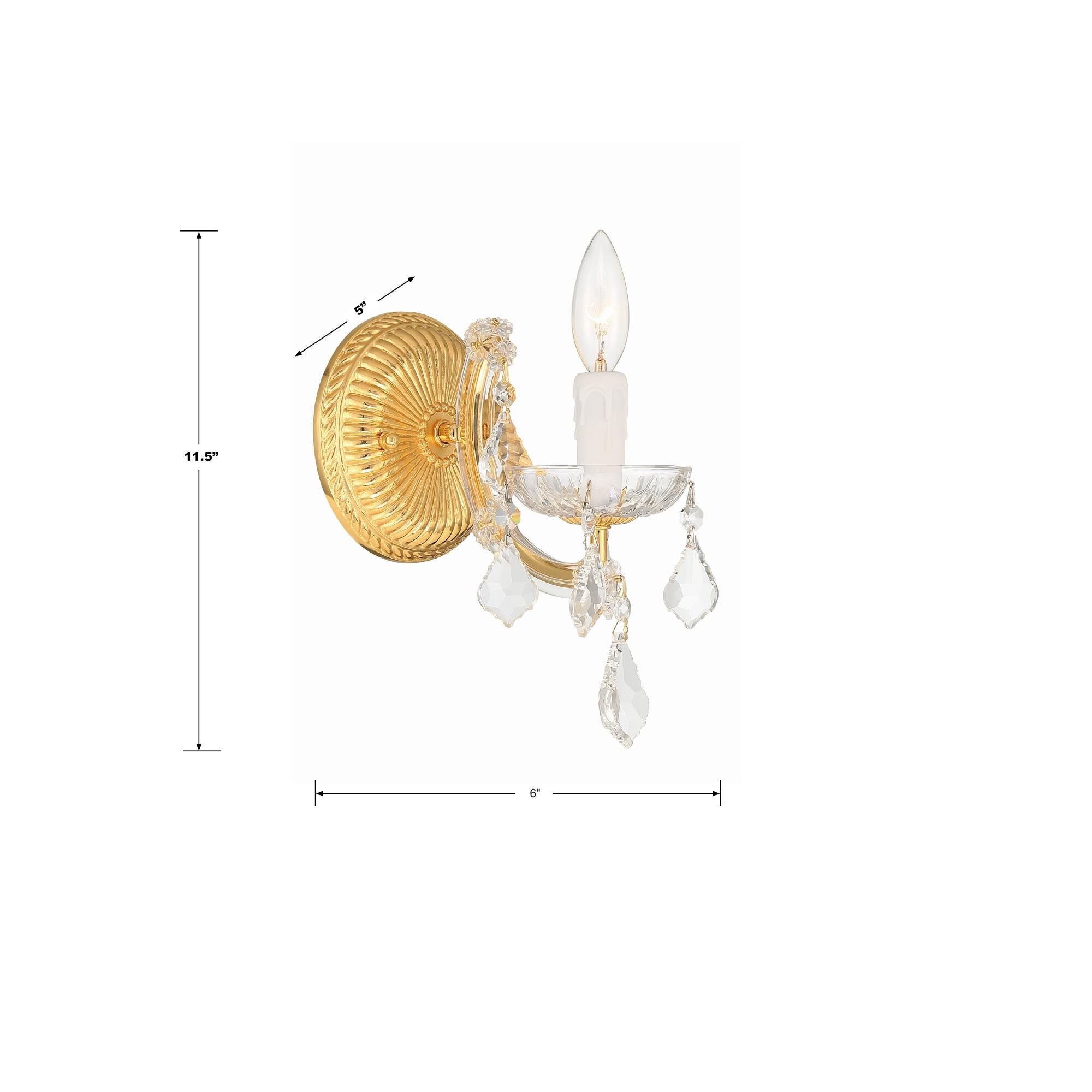 Shown in Gold finish and Clear Hand Cut crystal