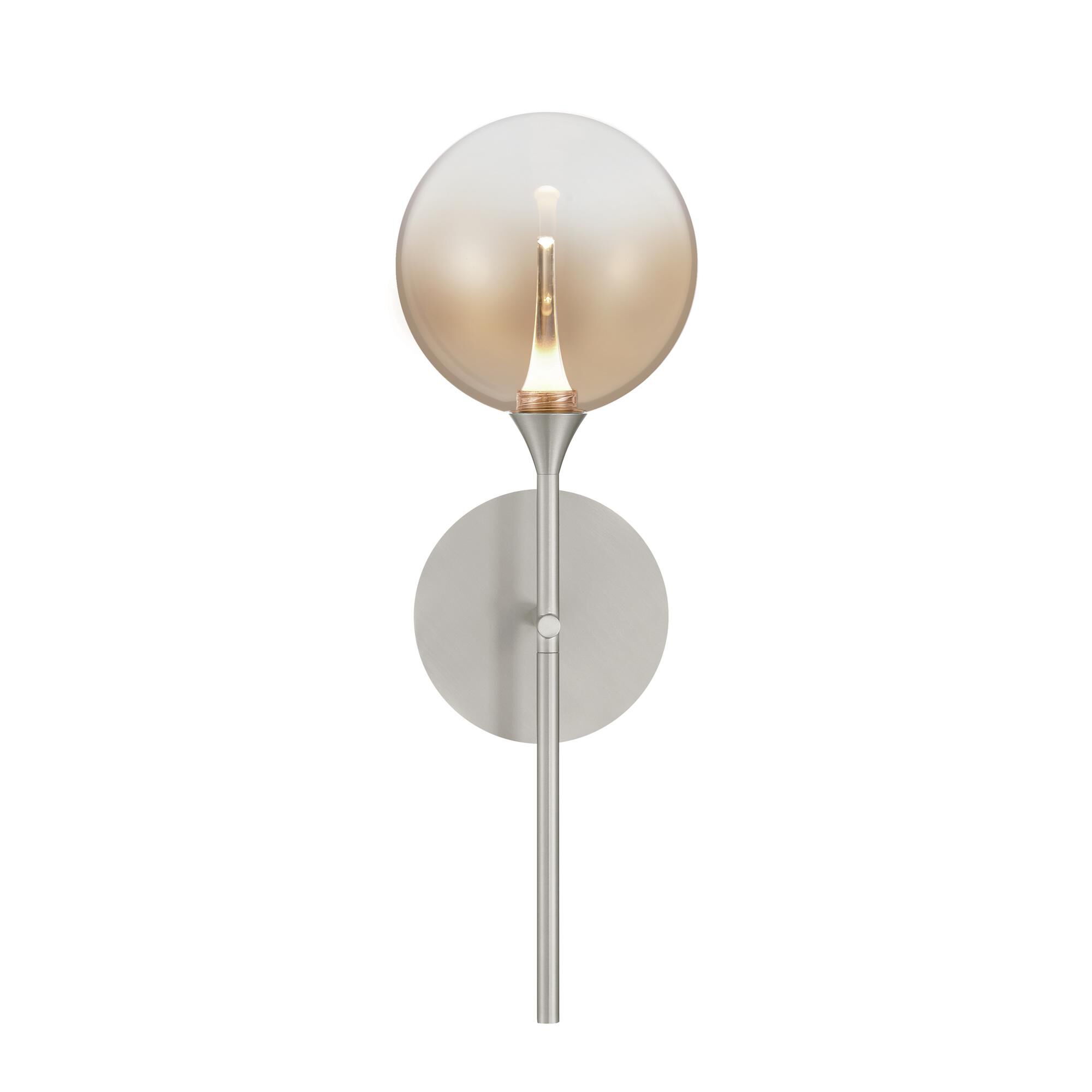 Shown in Nickel finish and Amber glass
