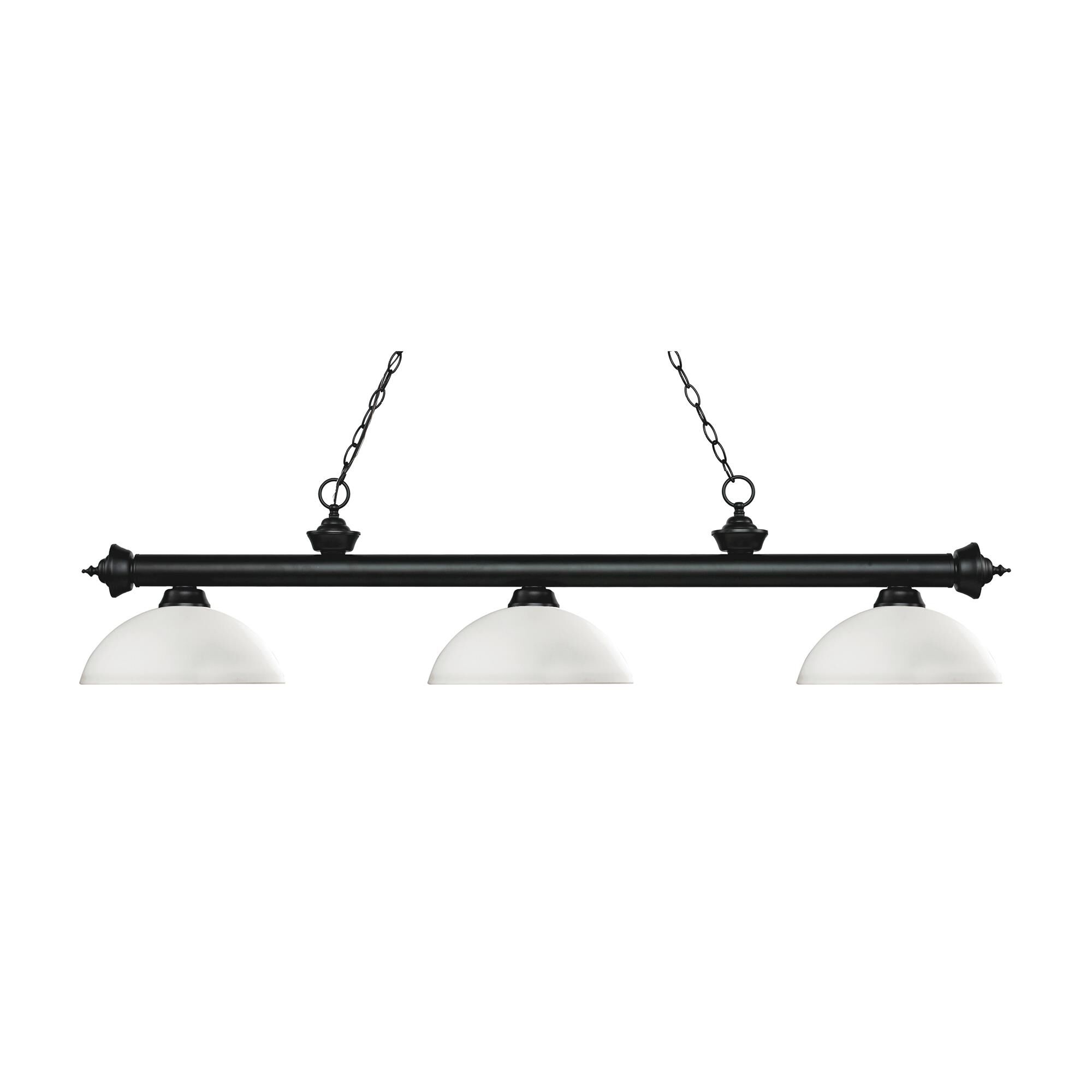 Shown in Matte Black finish and Glass shade