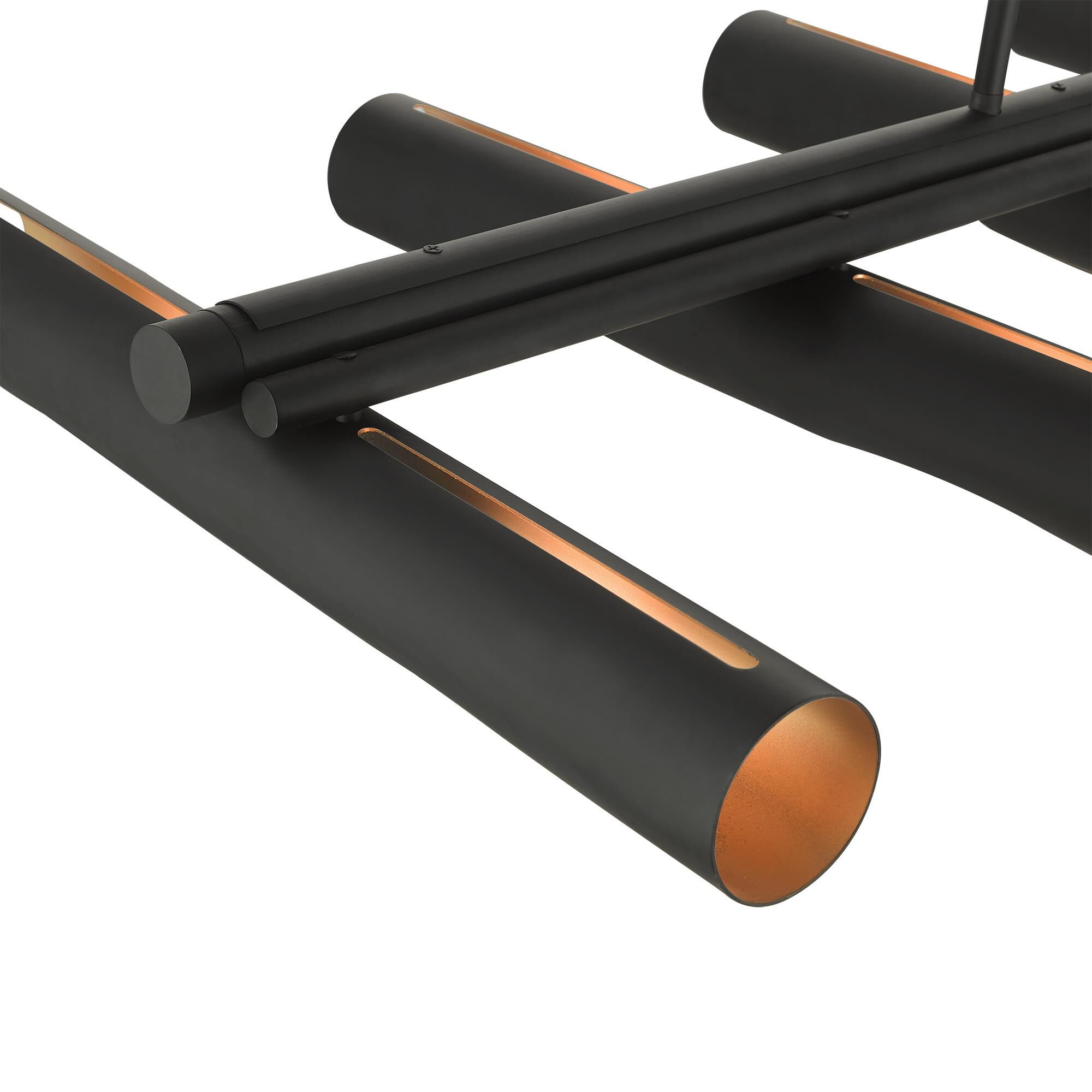 Shown in Black finish and Hand Welded Black  With Gold Finish Inside shade