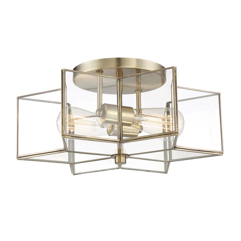 16 Inch 2 Light LED Semi Flush Mount by Meridian Lighting