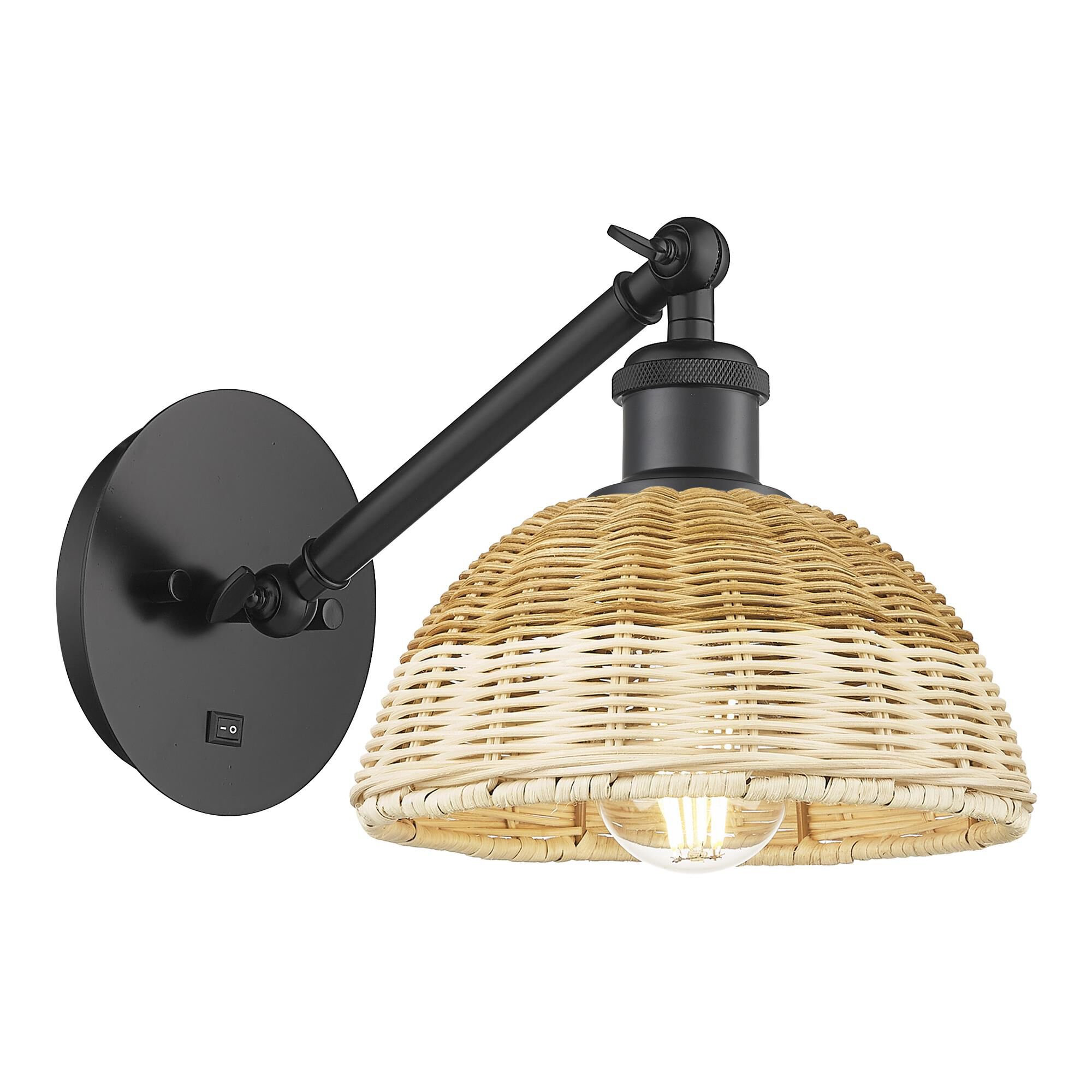 Shown in Matte Black finish and Natural shade