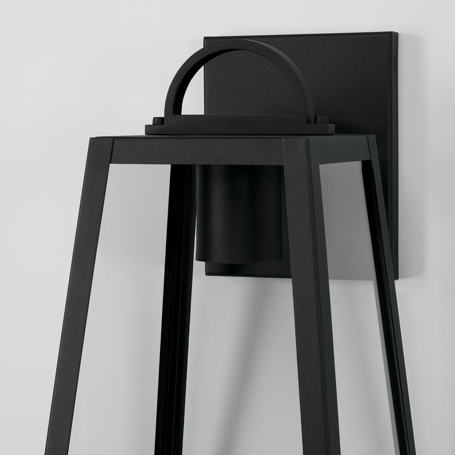 Shown in Black finish and Clear glass